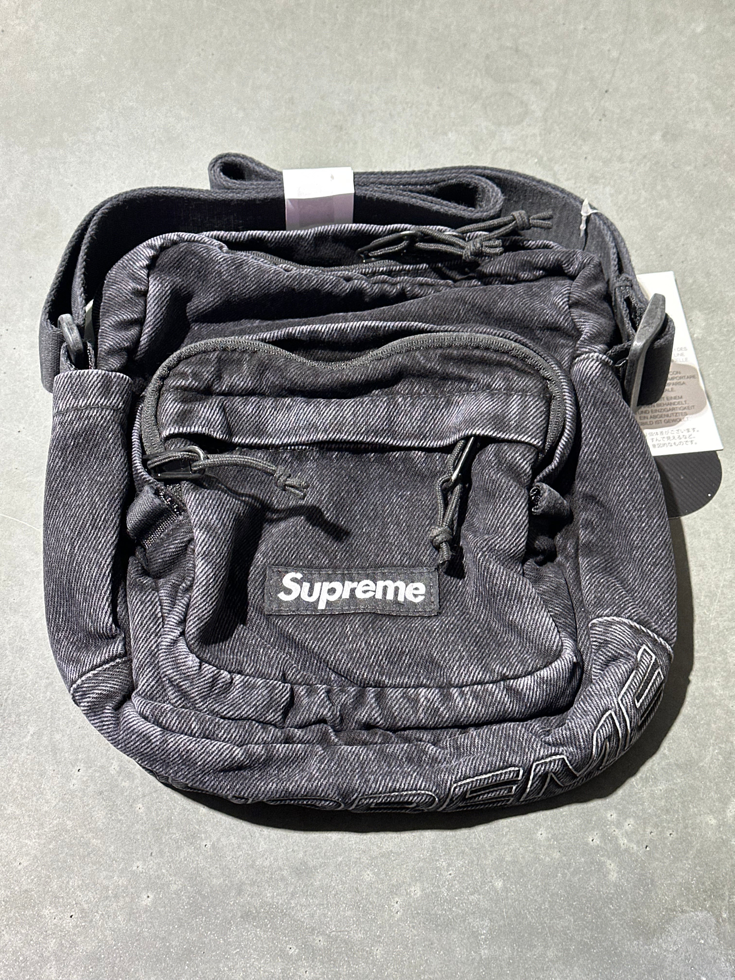 NEW Supreme Denim Shoulder Bag - Black