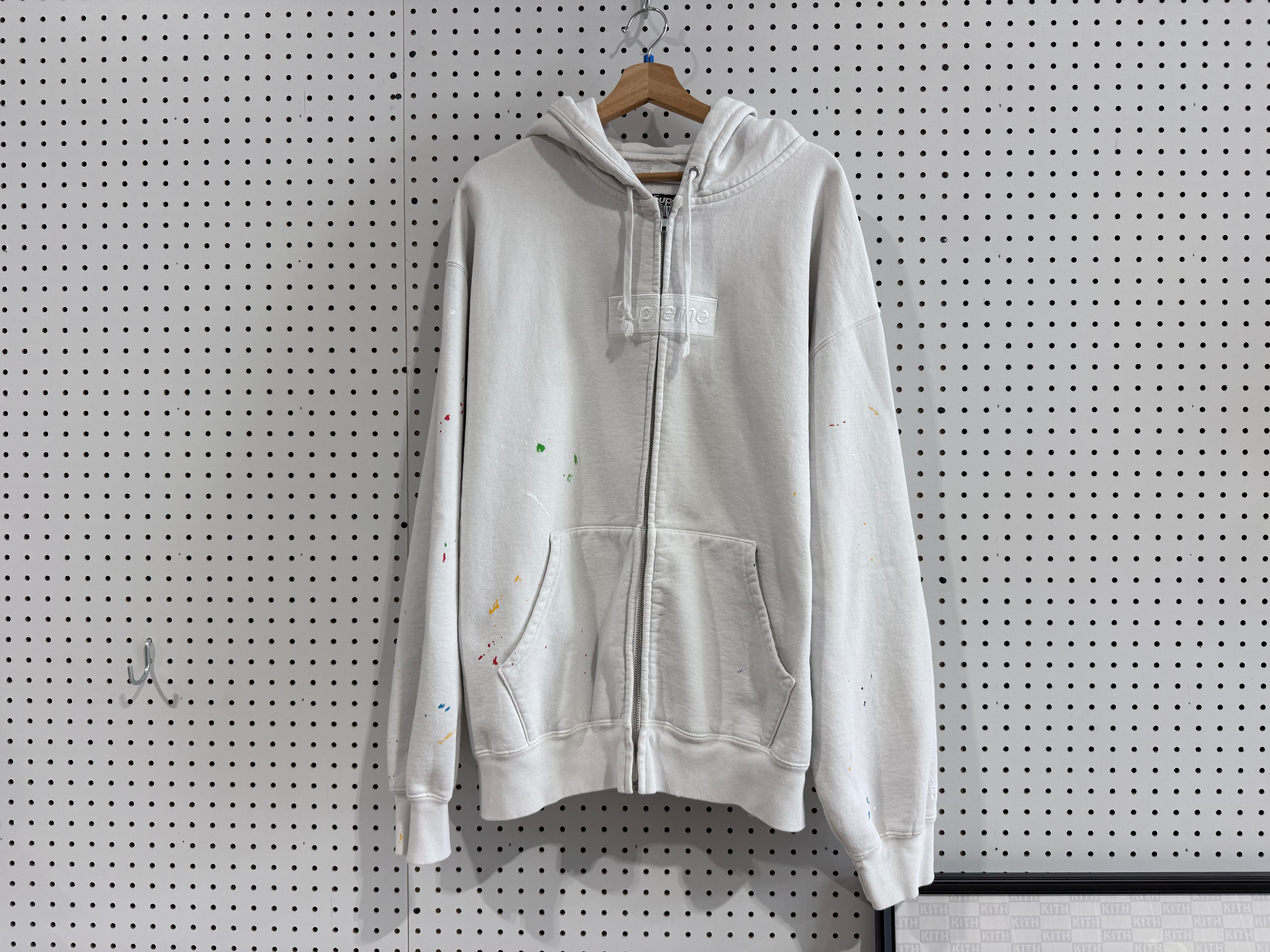NEW Supreme MM6 Maison Margiela Box Logo Zip Up Hooded Sweatshirt - White Size XXL