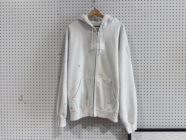 NEW Supreme MM6 Maison Margiela Box Logo Zip Up Hooded Sweatshirt - White Size XXL