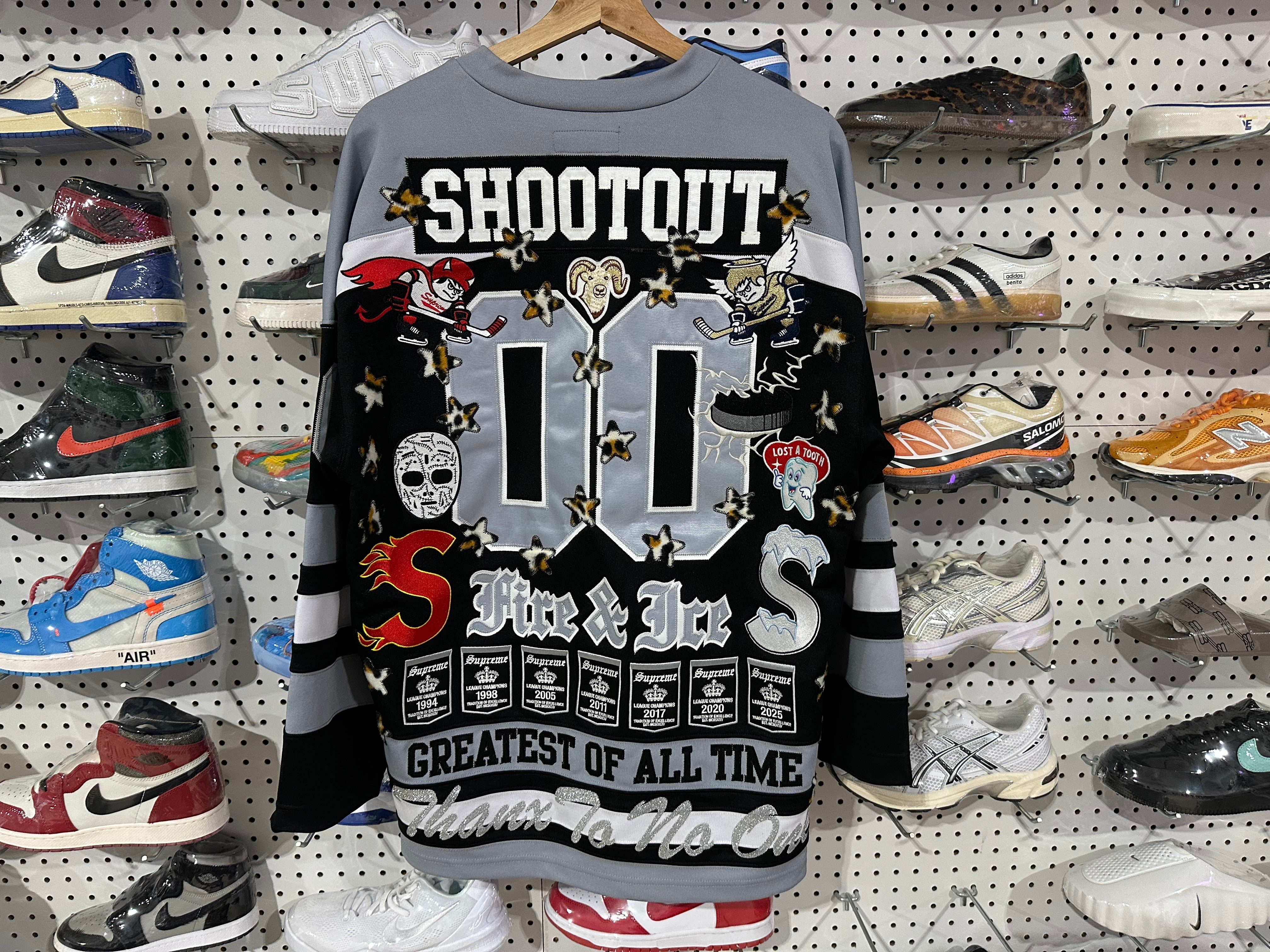 USED Supreme Fire & Ice Hockey Jersey - Black Size Medium