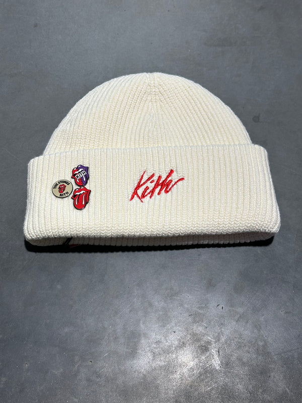 NEW Kith x Rolling Stones Beanie - White