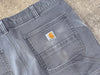 USED Distressed Carhartt Carpenter Pants - Grey Size 36x33