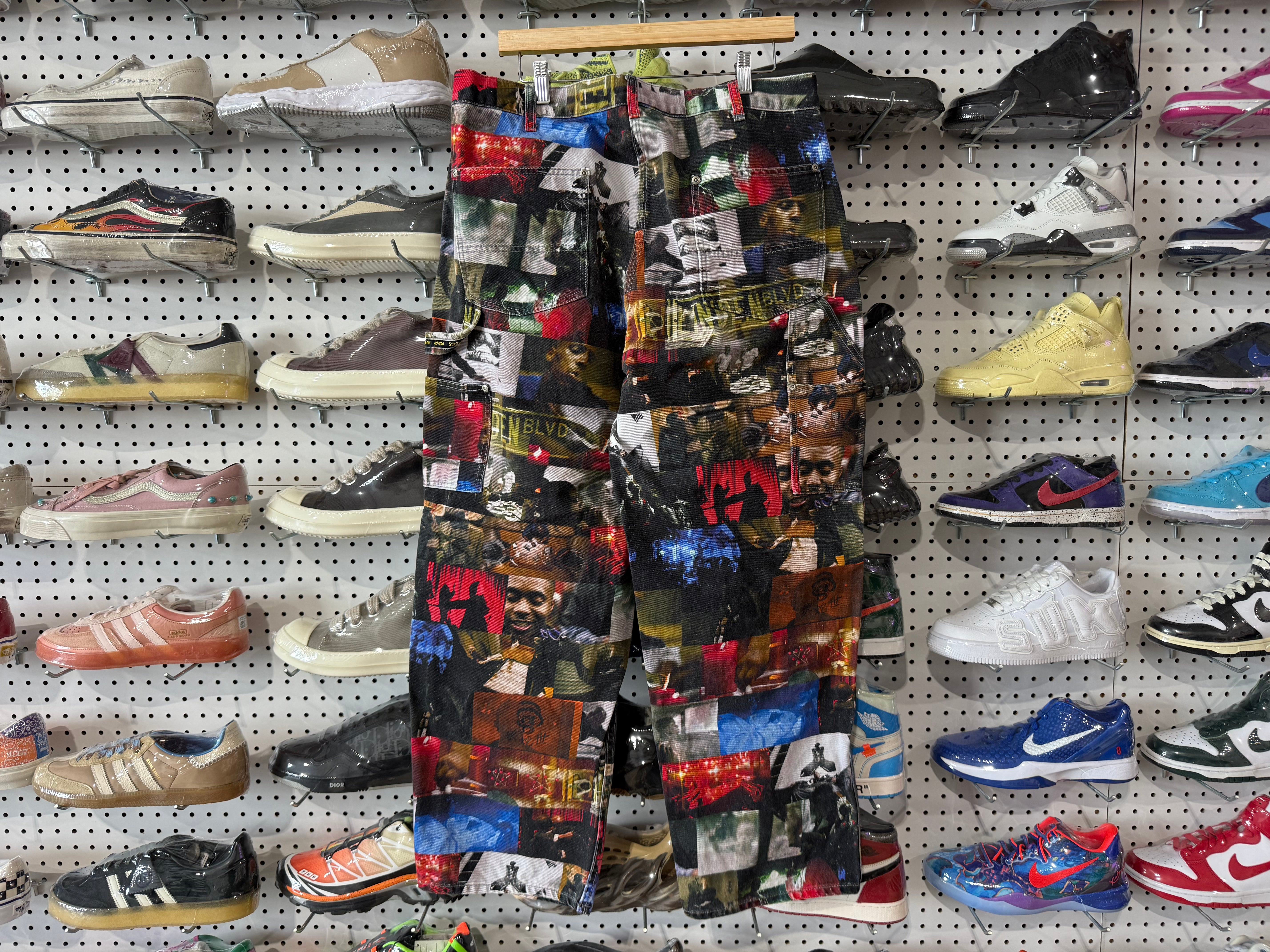 USED Supreme America Eats It's Young Double Knee Pants - Multi Size 36