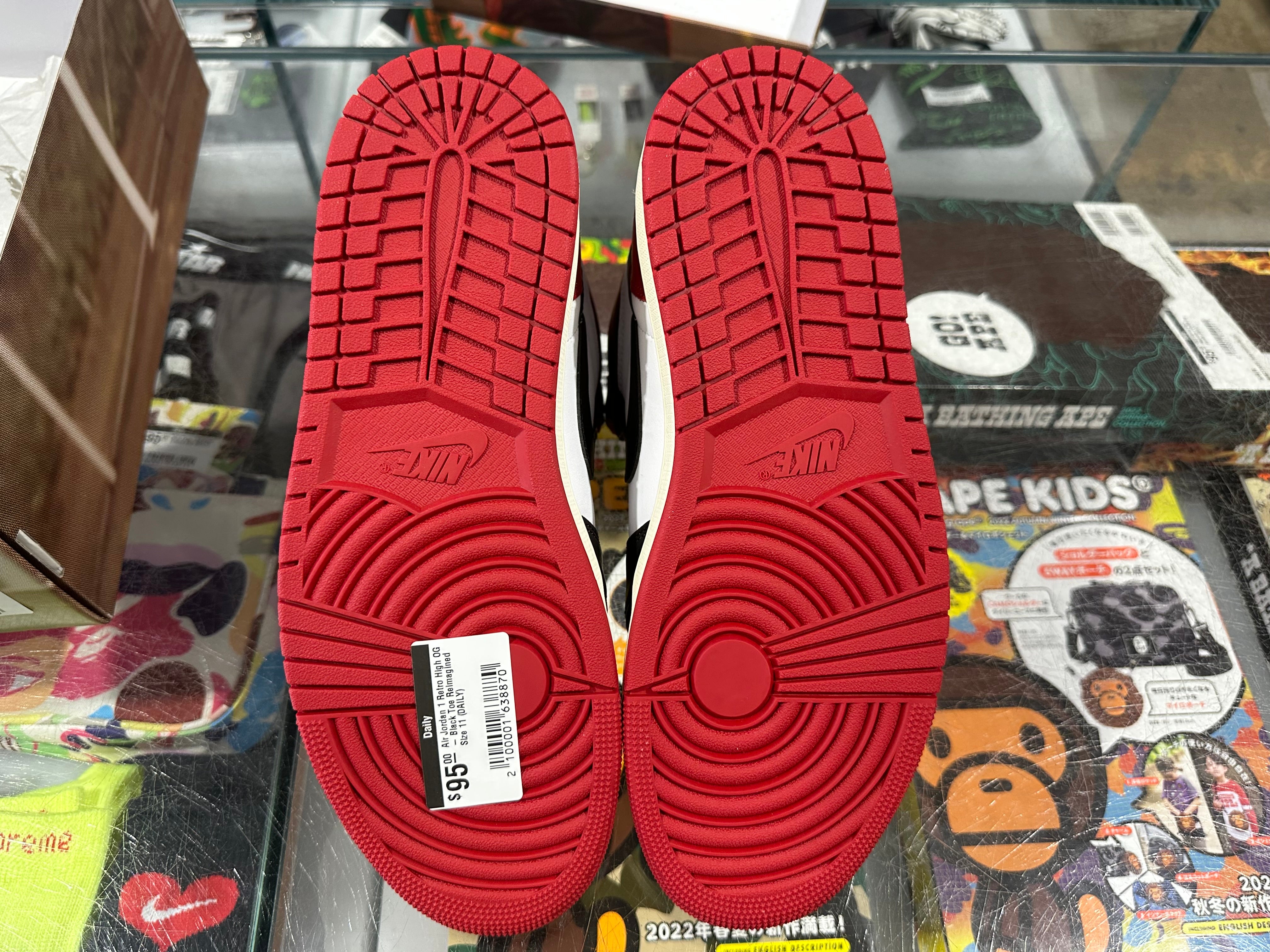 Air Jordan 1 Retro High OG - Black Toe Reimagined Size 11