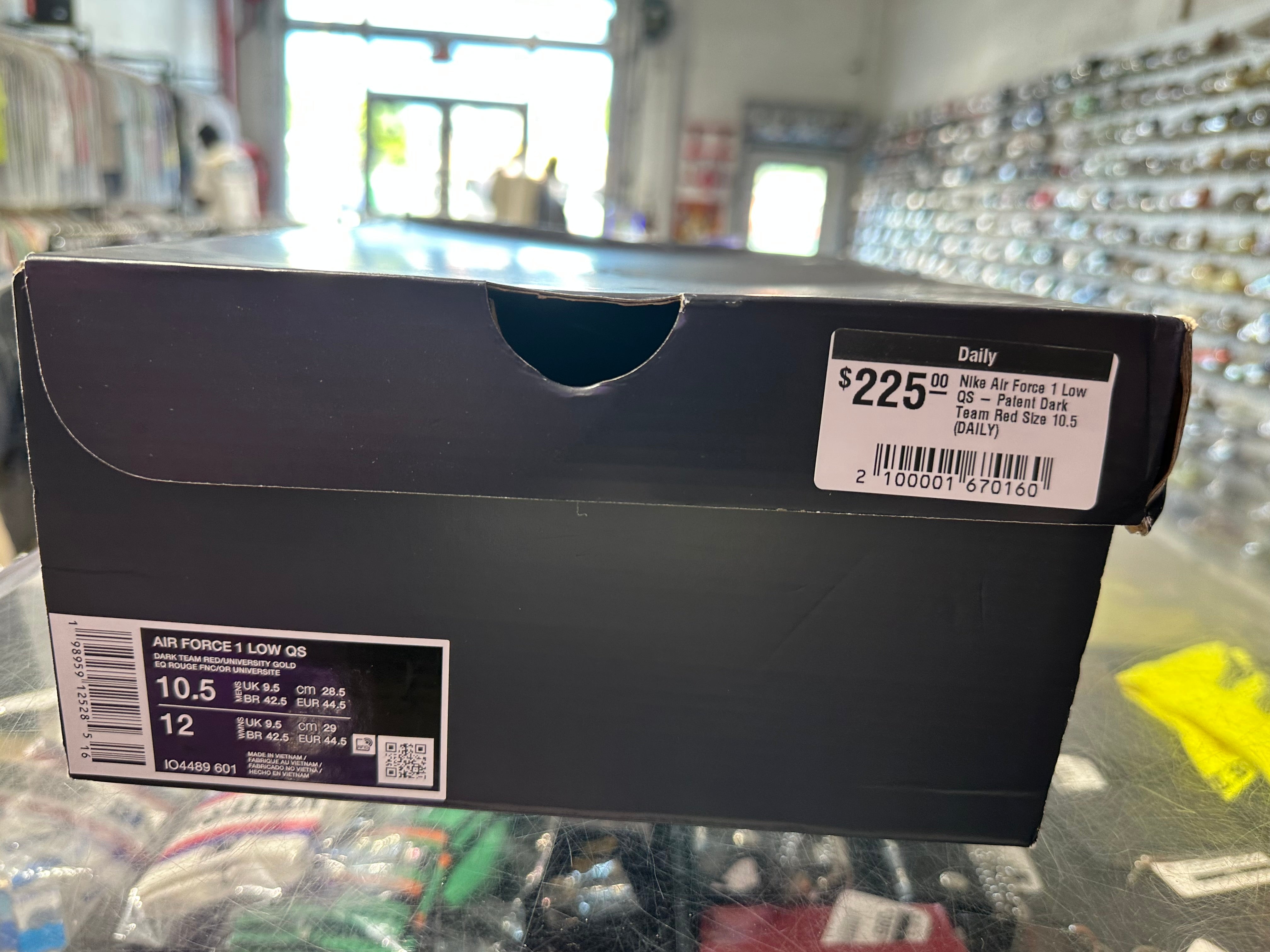 Nike Air Force 1 Low QS - Patent Dark Team Red Size 10.5