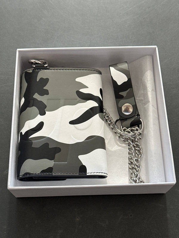 Supreme Leather Chain Wallet - Snow Camo