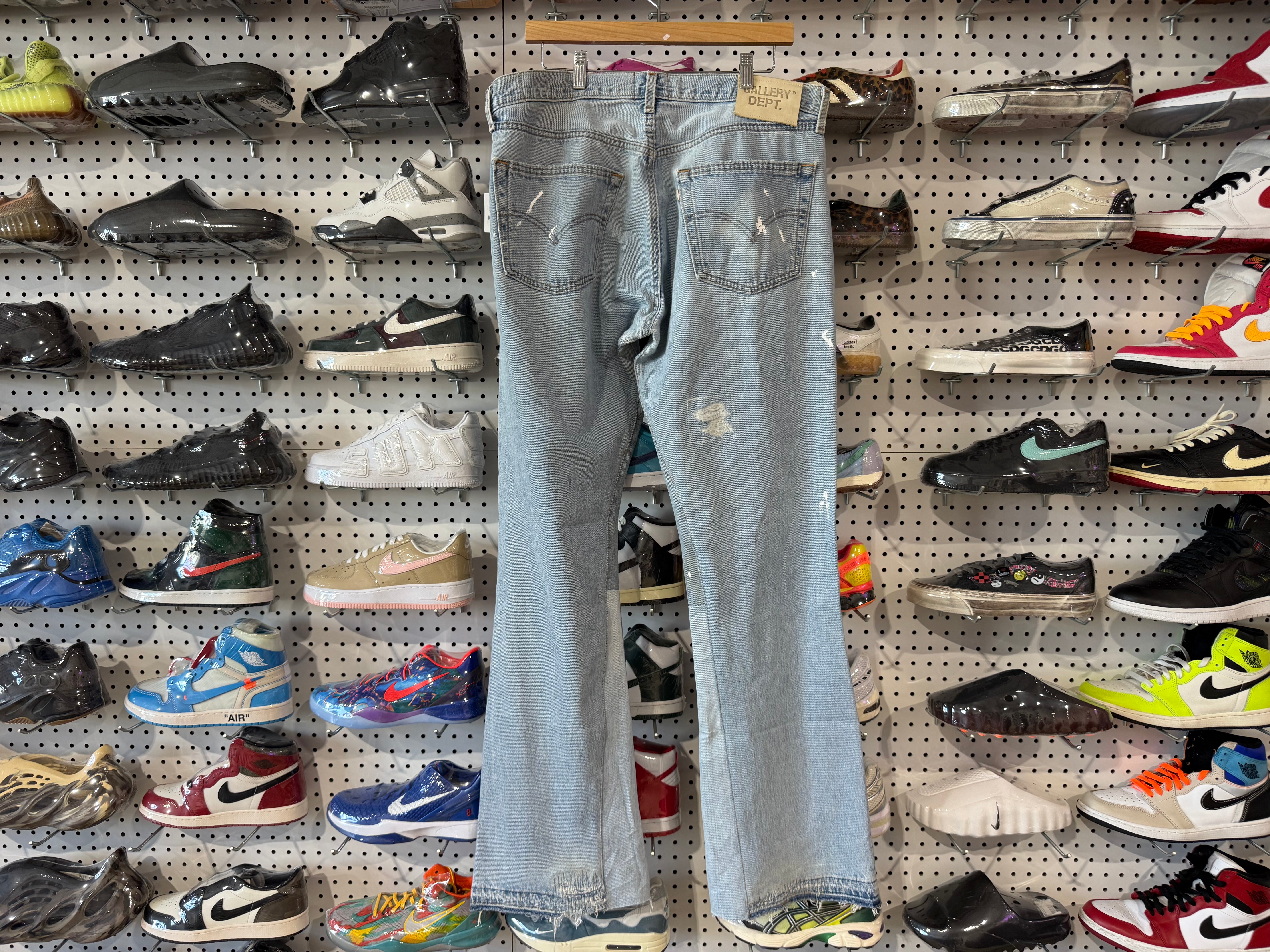 NEW Gallery Department Distressed Flared Denim - Blue Size 34