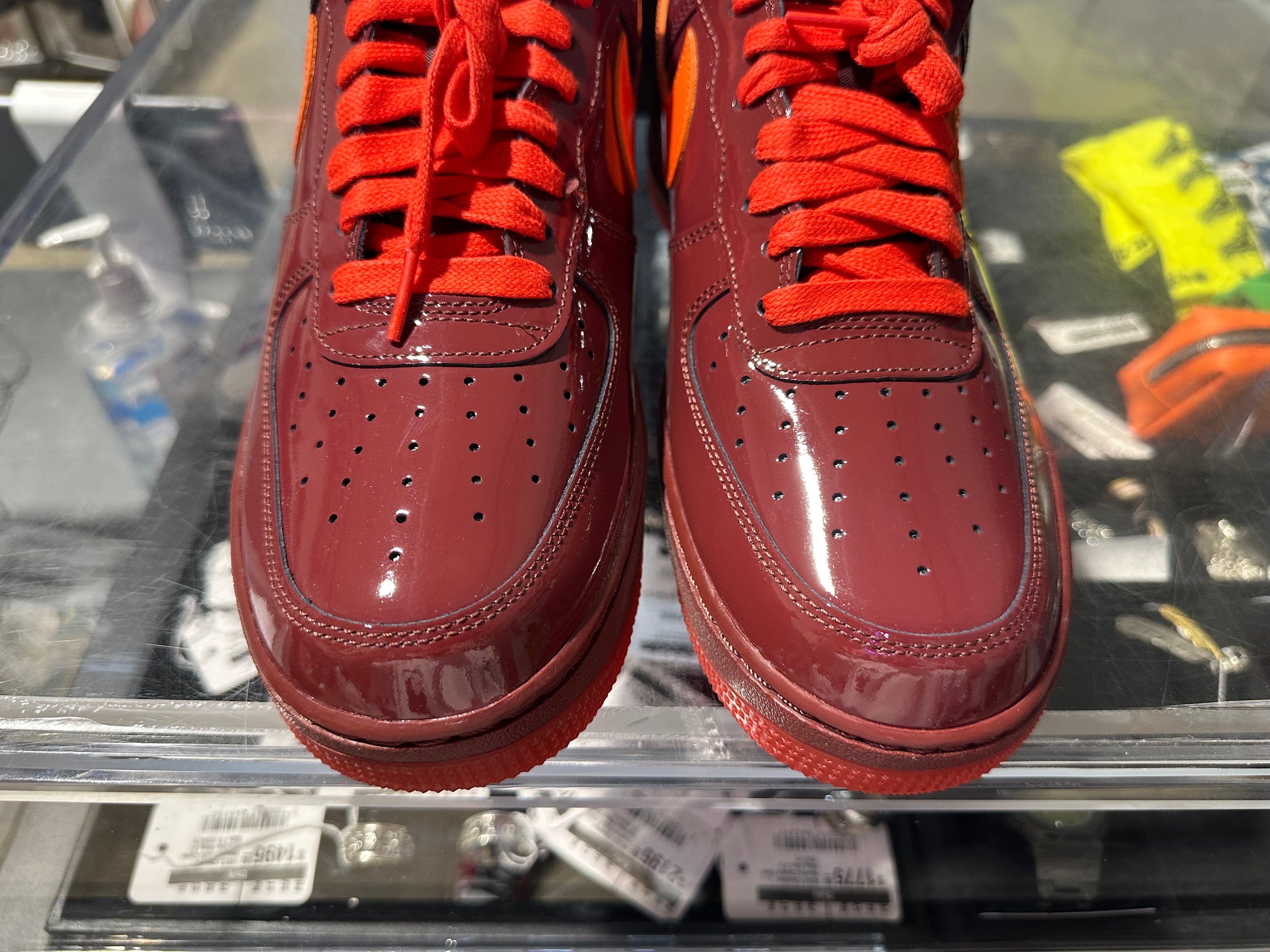 Nike Air Force 1 Low QS - Patent Dark Team Red Size 10.5