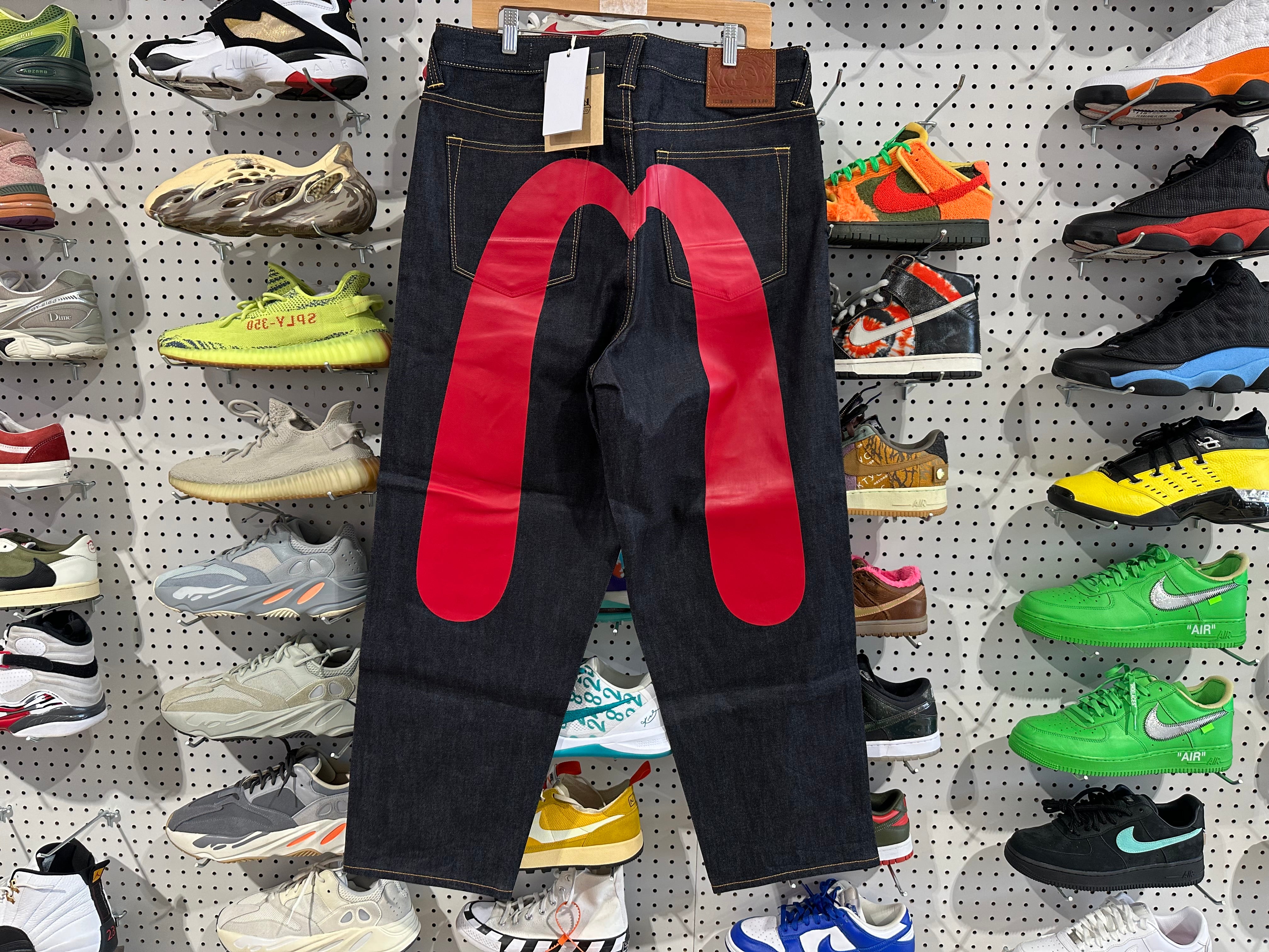 NEW Evisu Dark Wash Denim Jeans - Indigo Size 40x30