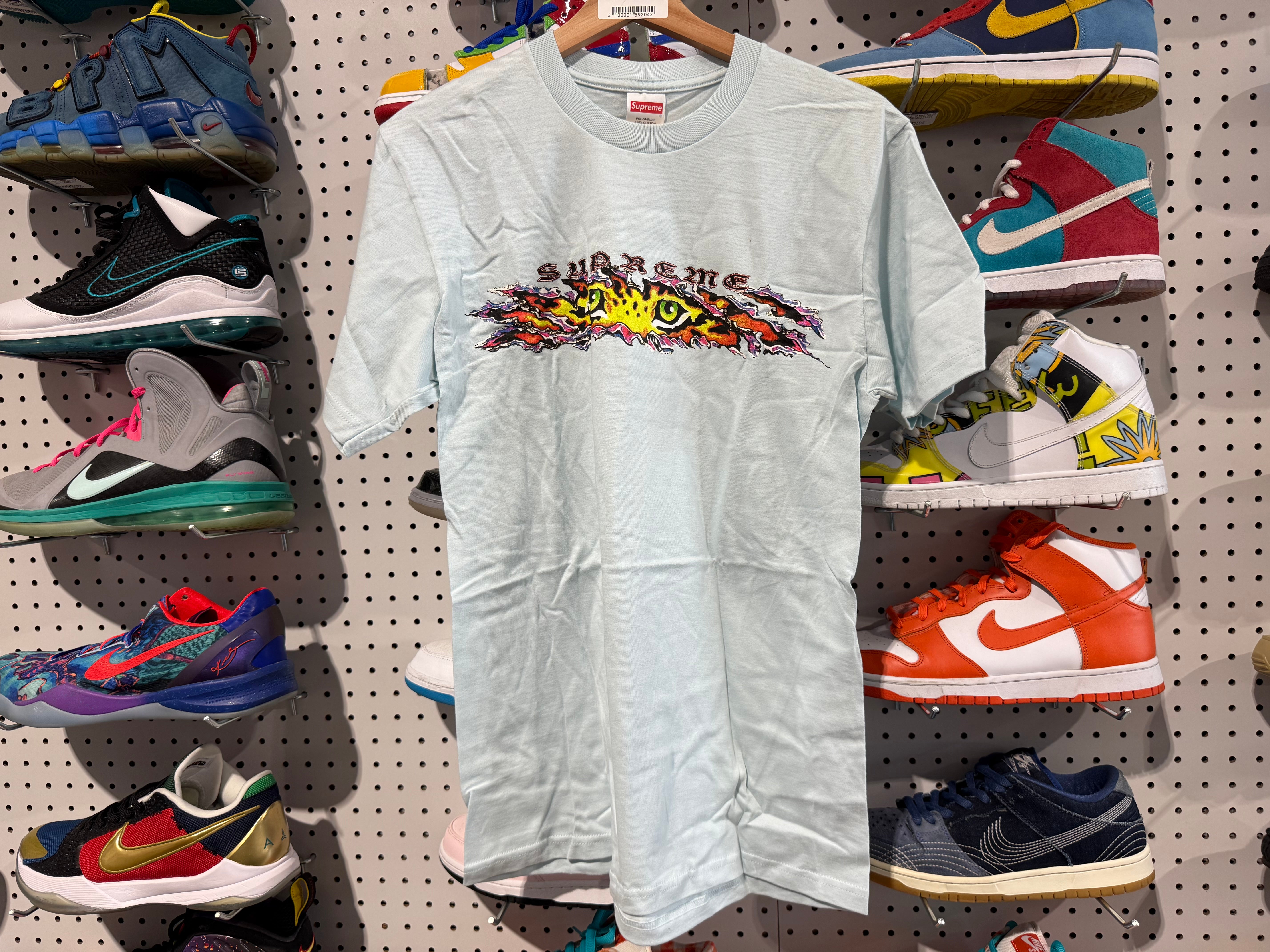NEW Supreme Eyes Tee - Pale Blue Size Small