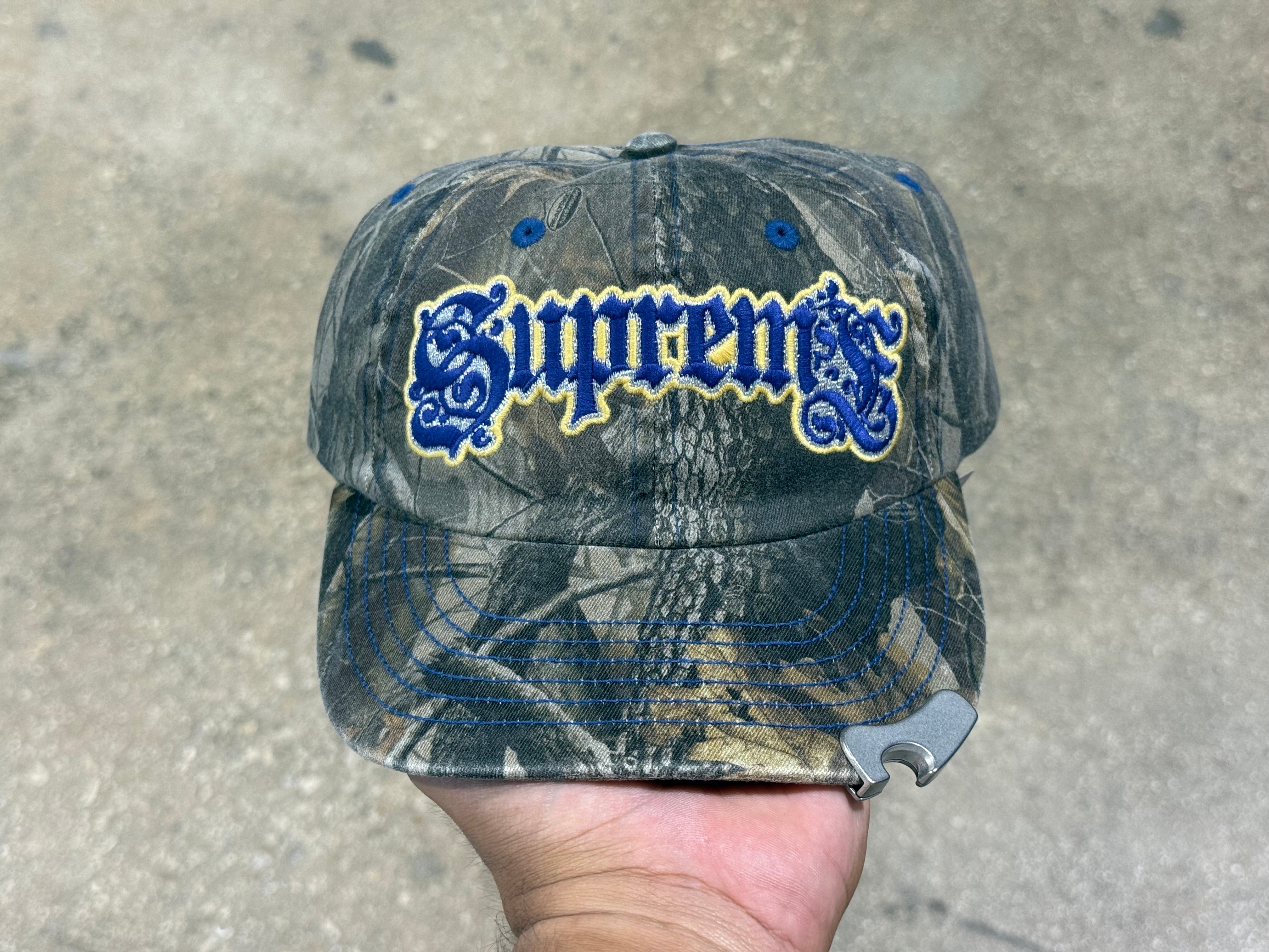 NEW Supreme FW26 Bottle Opener 6 Panel Cap - Real Tree/Blue