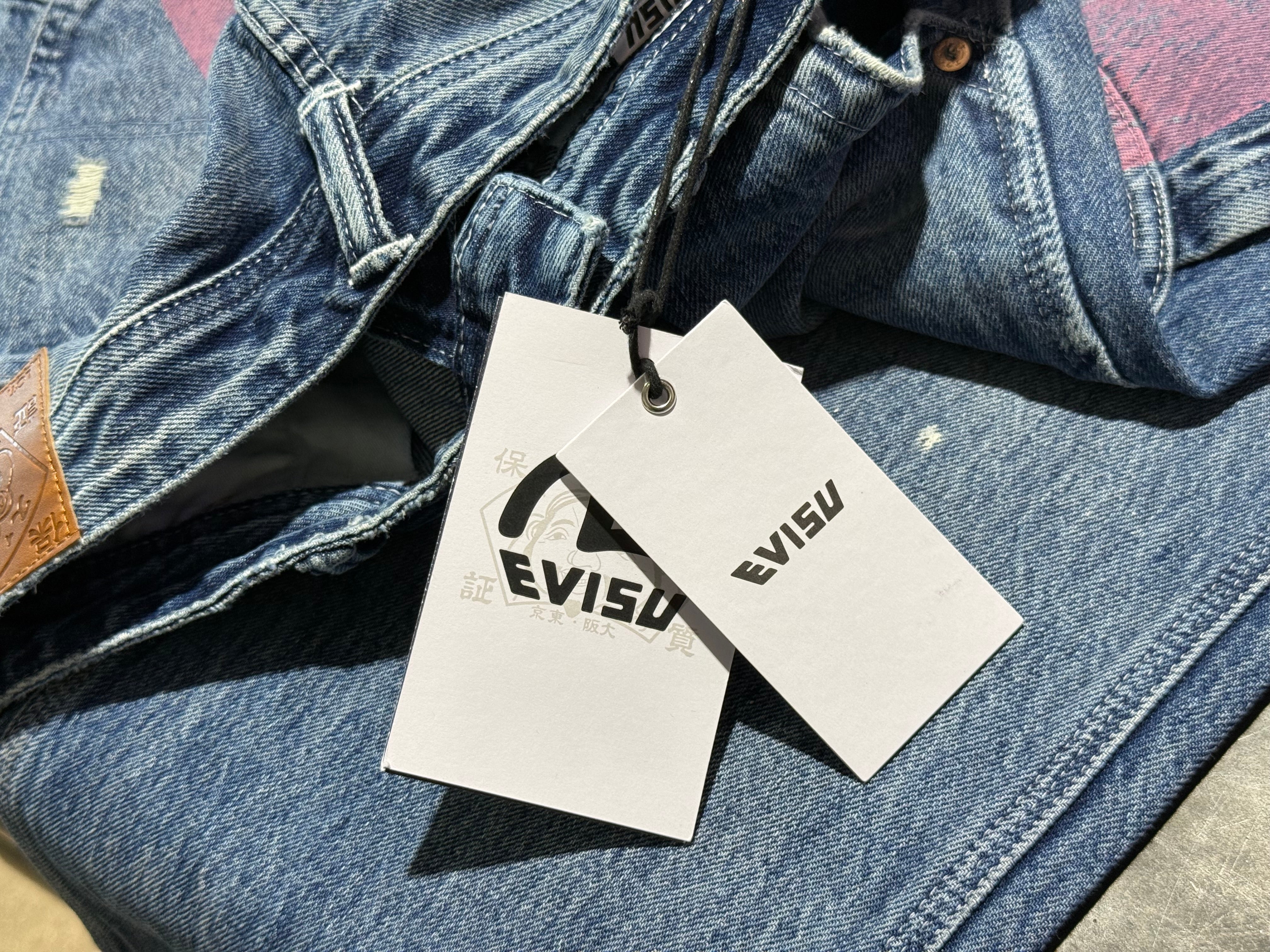 NEW Evisu Carpenter Denim Jeans - Indigo Size Medium