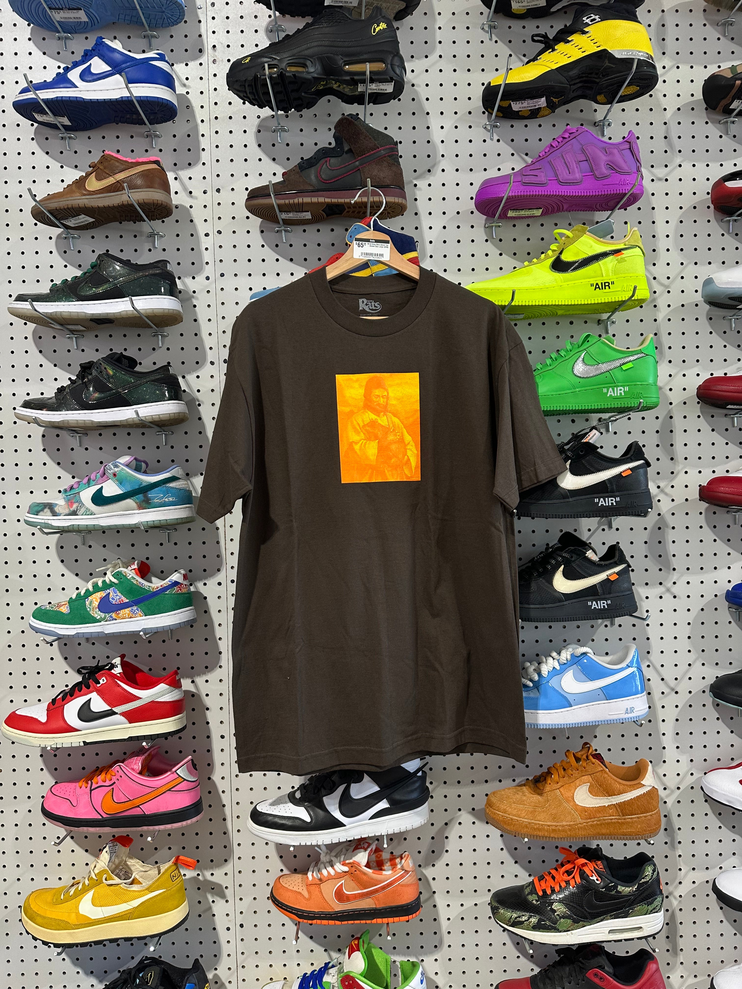 NEW Stray Rats Jesus Tee - Brown Size Large