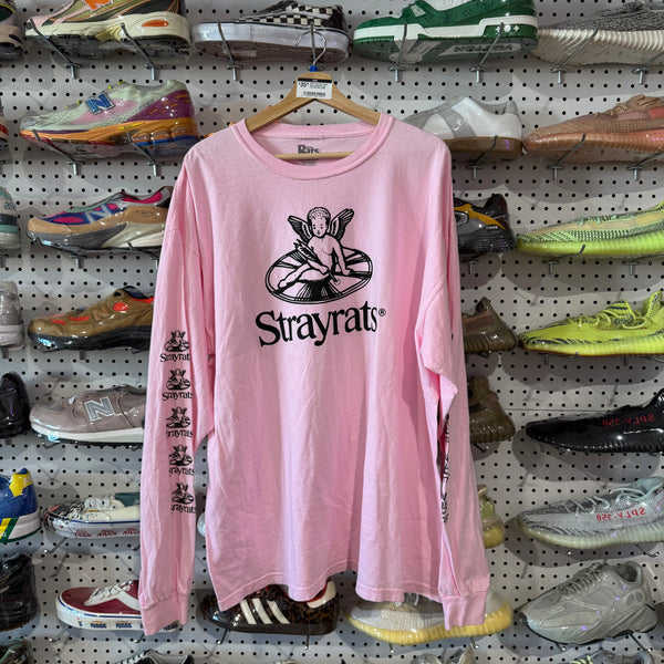 USED Stray Rats Angel Disk Longsleeve Tee - Pink Size XXL