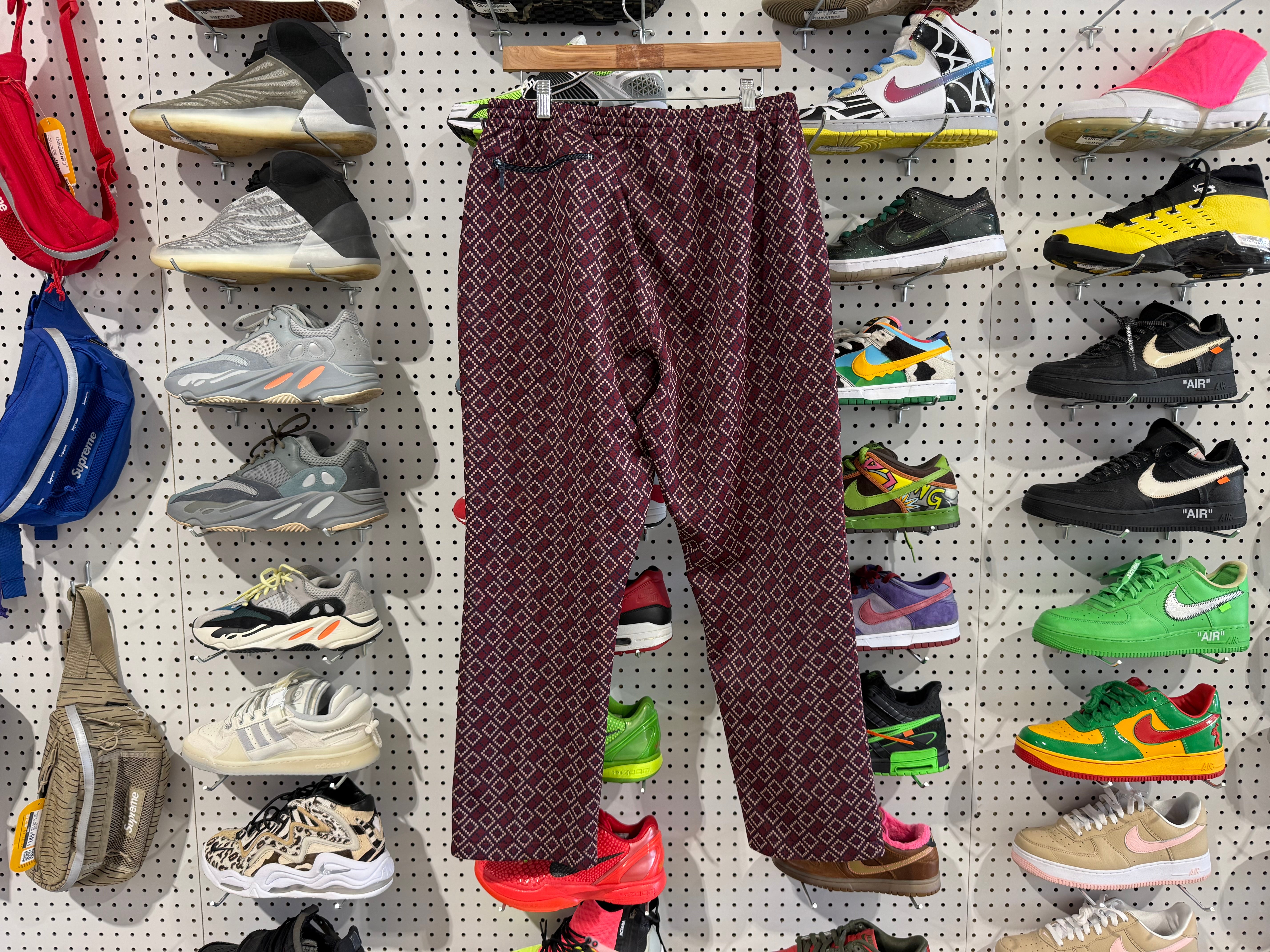 USED Needles Diamond Track Pants - Burgundy Size XL