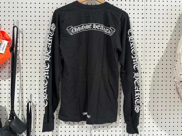 USED Chrome Hearts L/S Pocket Tee - Black Size Small