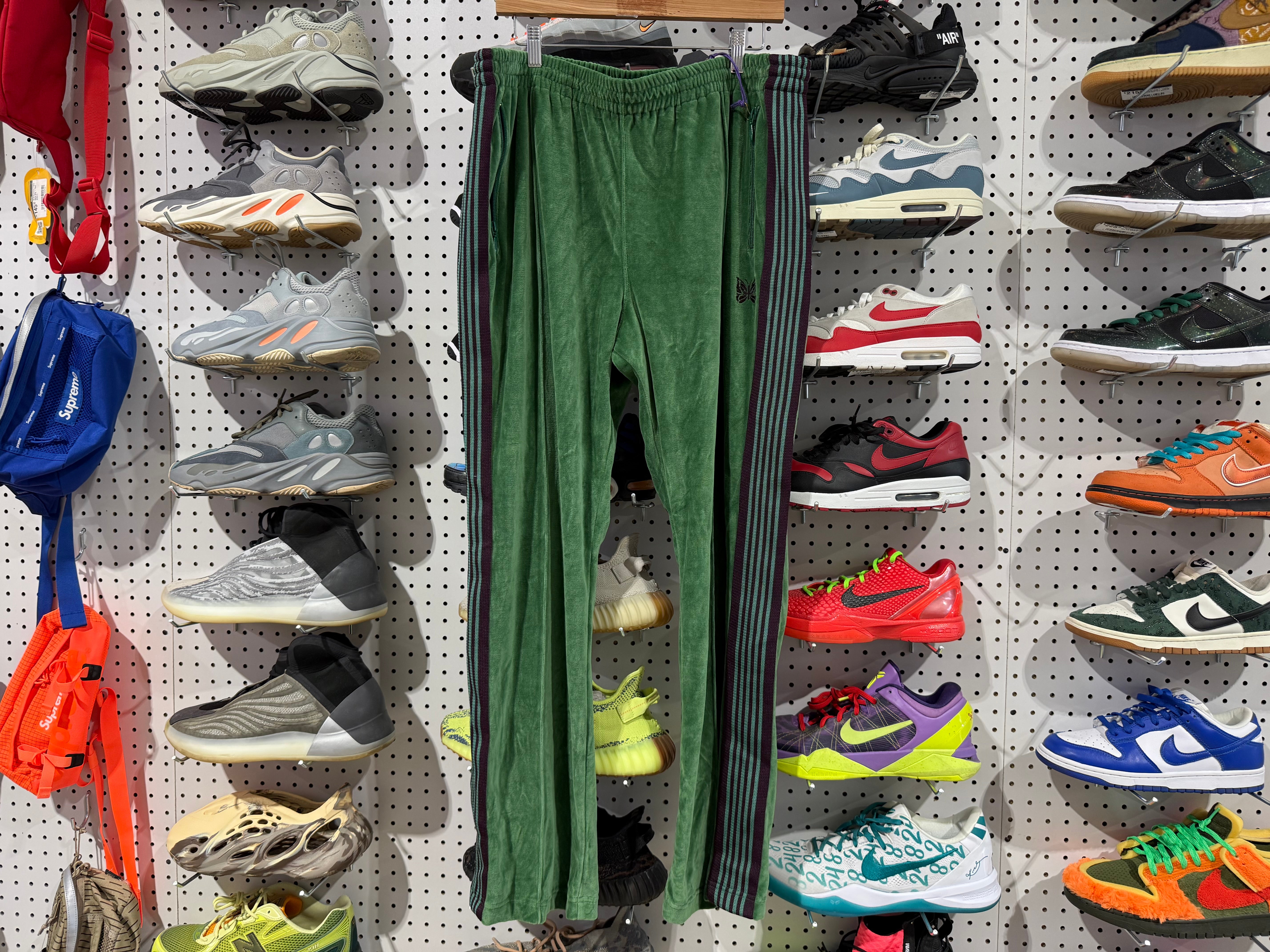 NEW Needles Velour Track Pants - Green/Purple Size XL