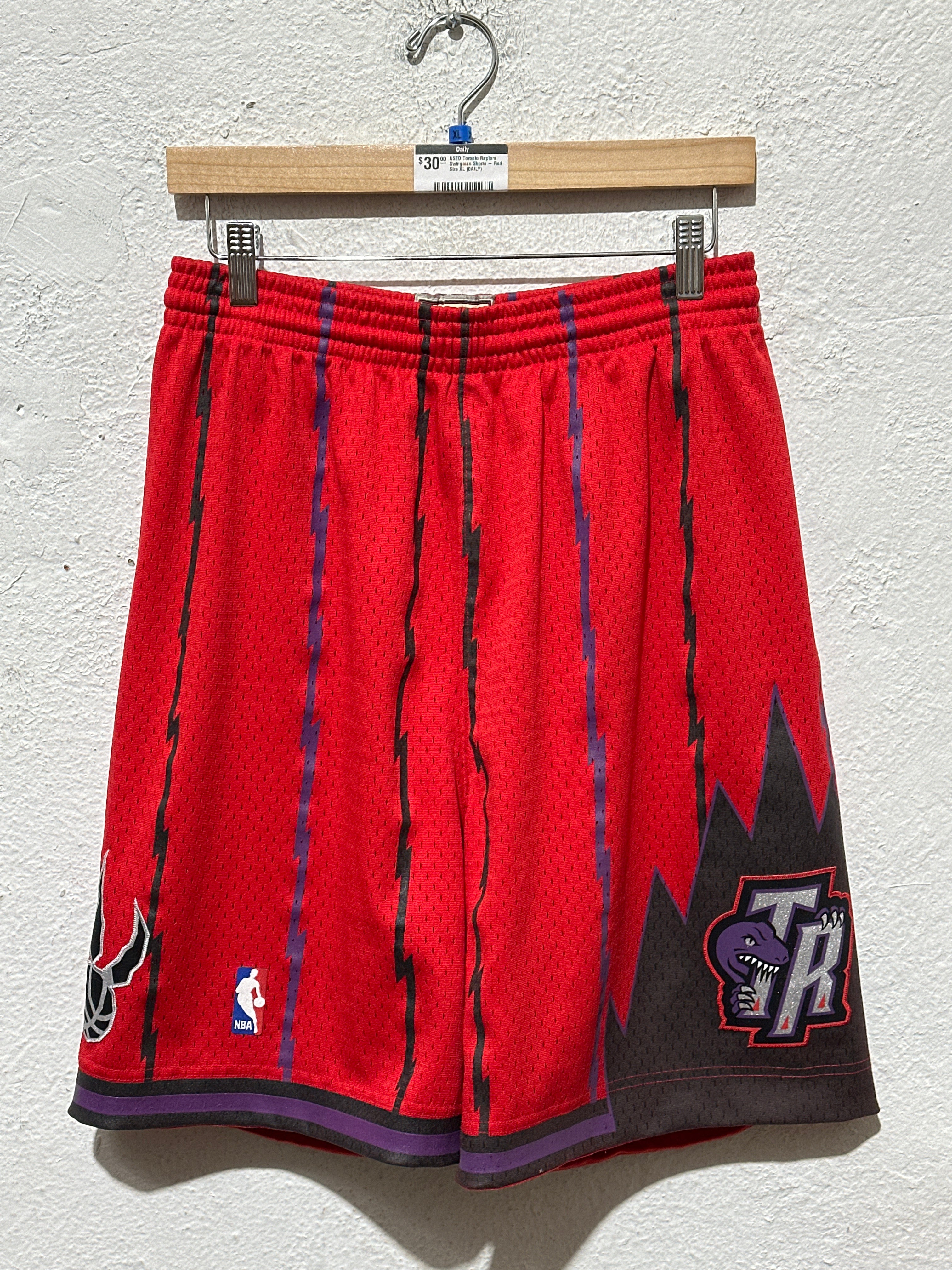 USED Toronto Raptors Swingman Shorts - Red Size XL