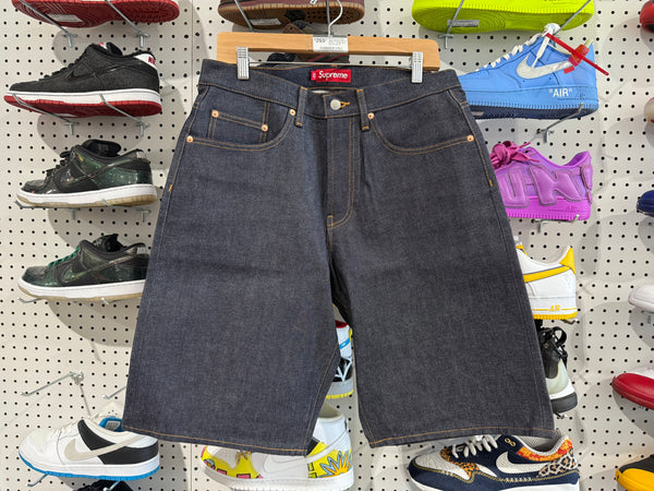 Supreme Rigid Baggy Selvedge Denim Shorts - Indigo Blue