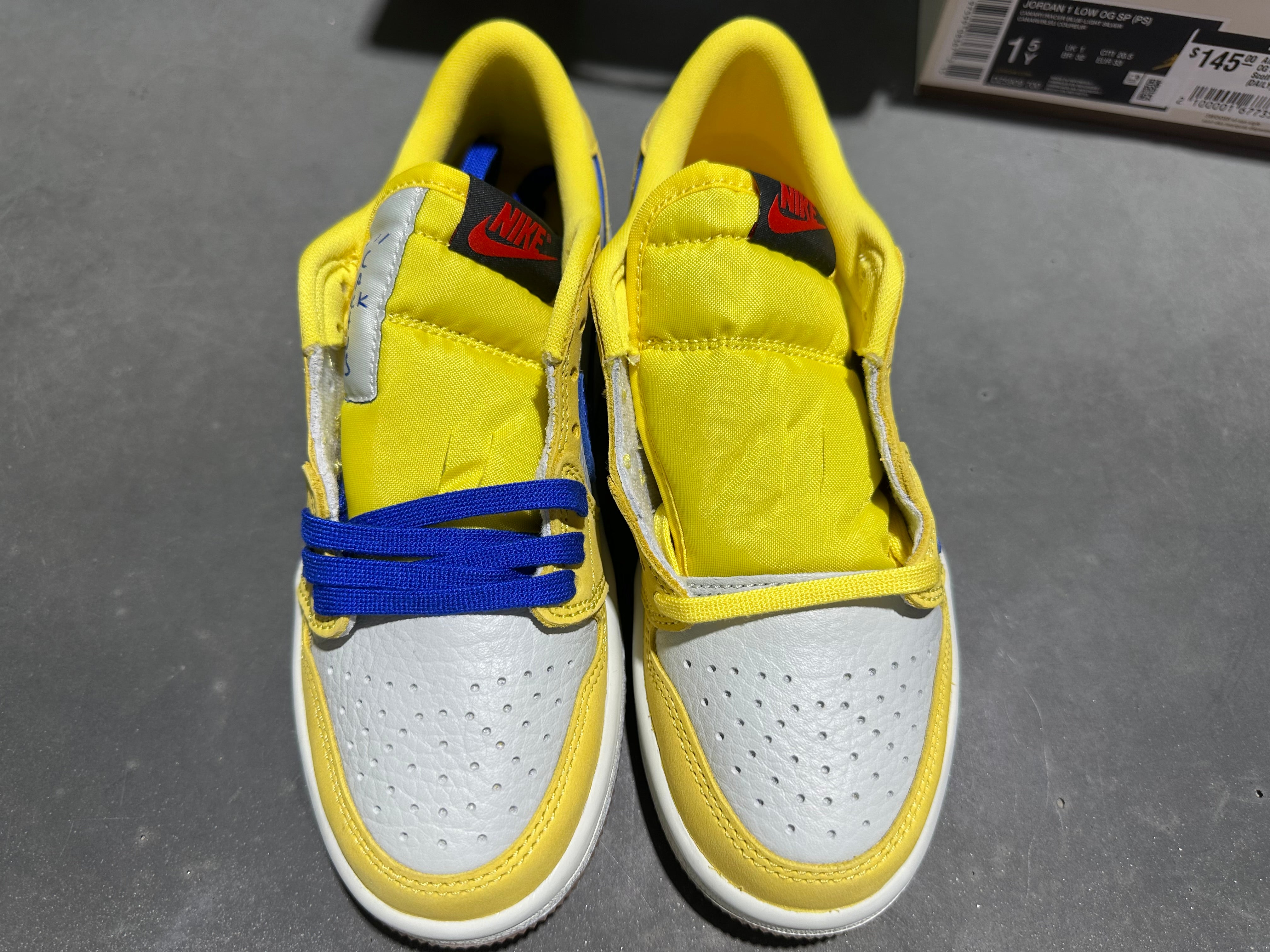 Air Jordan 1 Retro Low OG SP TD - Travis Scott Canary Size 1.5Y (DAILY)