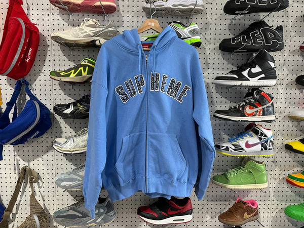 NEW Supreme b.b. Simon Zip Up Hooded Sweatshirt - Blue Size Large