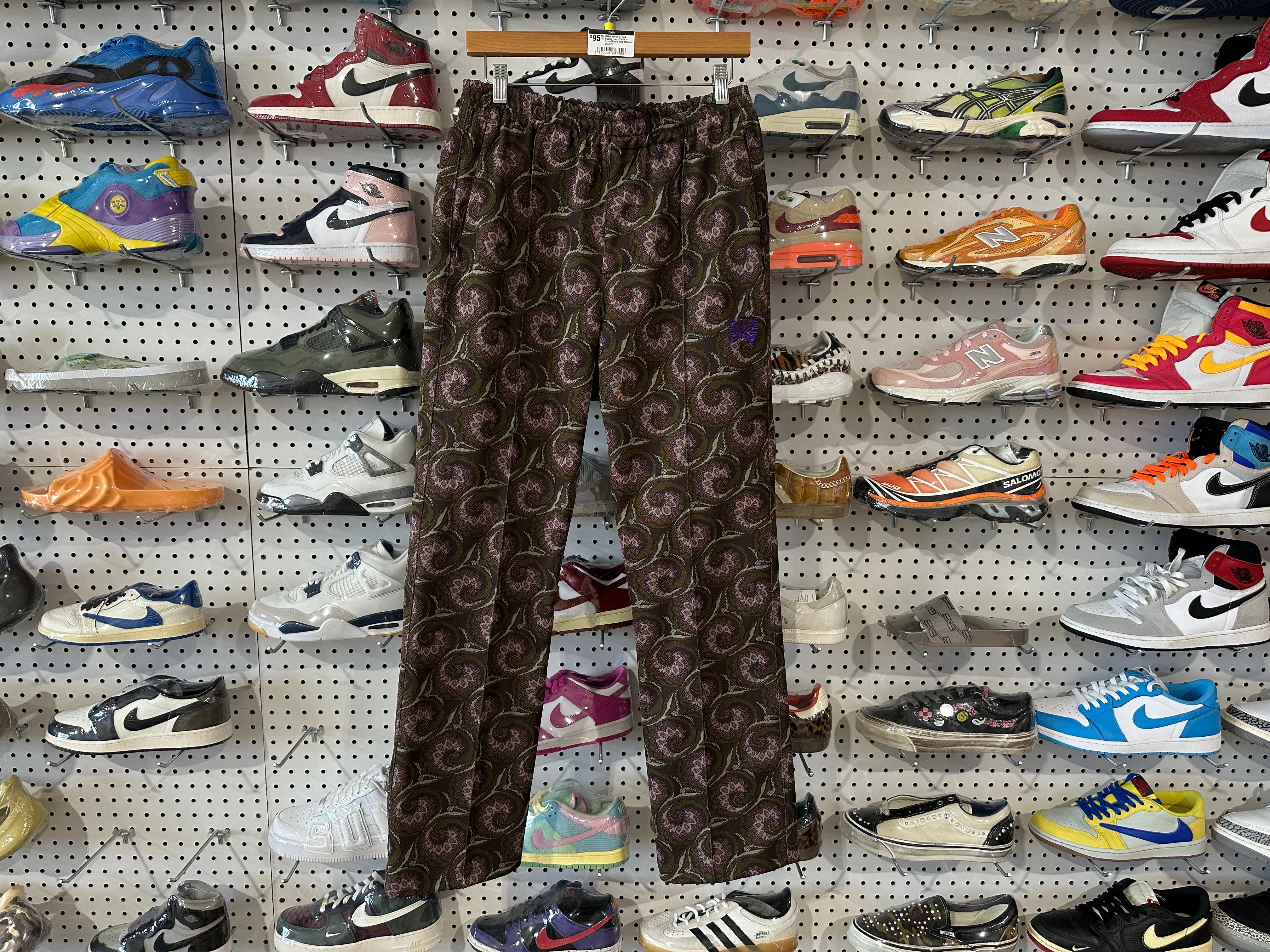 USED Needles Track Paisley Track Pants - Green/Purple Size Medium