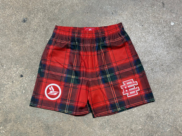 NEW Eric Emanuel/Sicko EE Mesh Shorts - Red Plaid Size Large