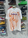 NEW Andrew x Slawn Hand Painted Tee - White/Orange Size Medium