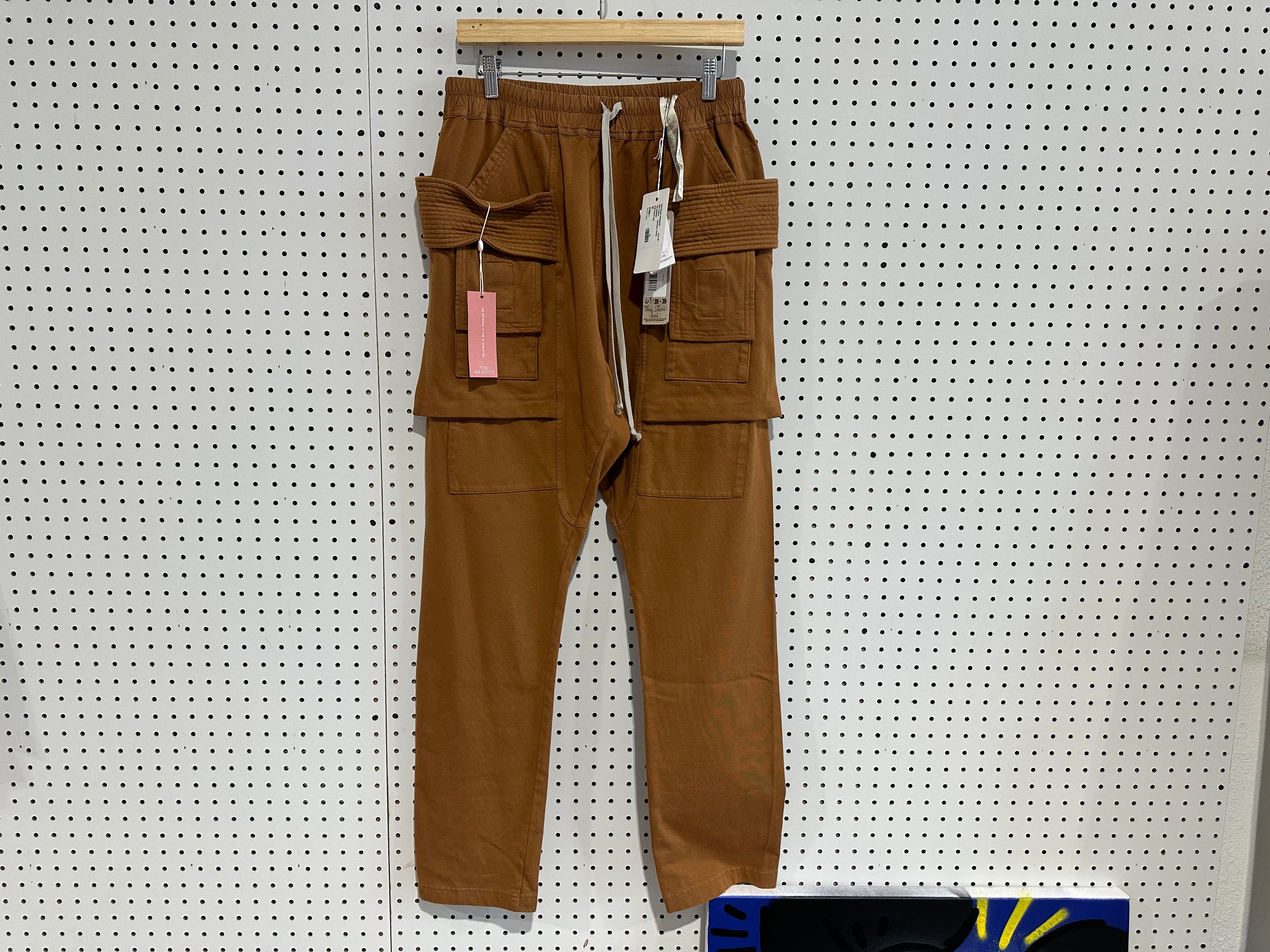 NEW Rick Owens DRKSHDW Creatch Cargo Pants - Orange Size Small