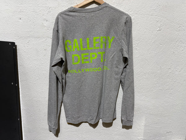 Gallery Dept L/S Tee - Grey/Lime Green