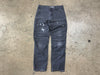 USED Carhartt Distressed Double Knee Pants - Grey Size 32x30