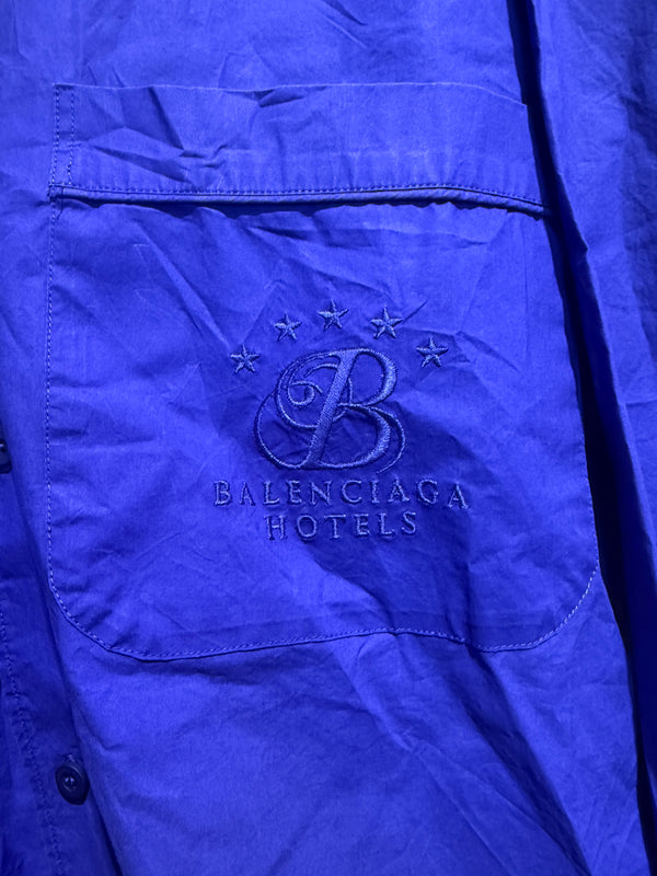 Balenciaga Sleeping Button Up - Deep BlueSize Small