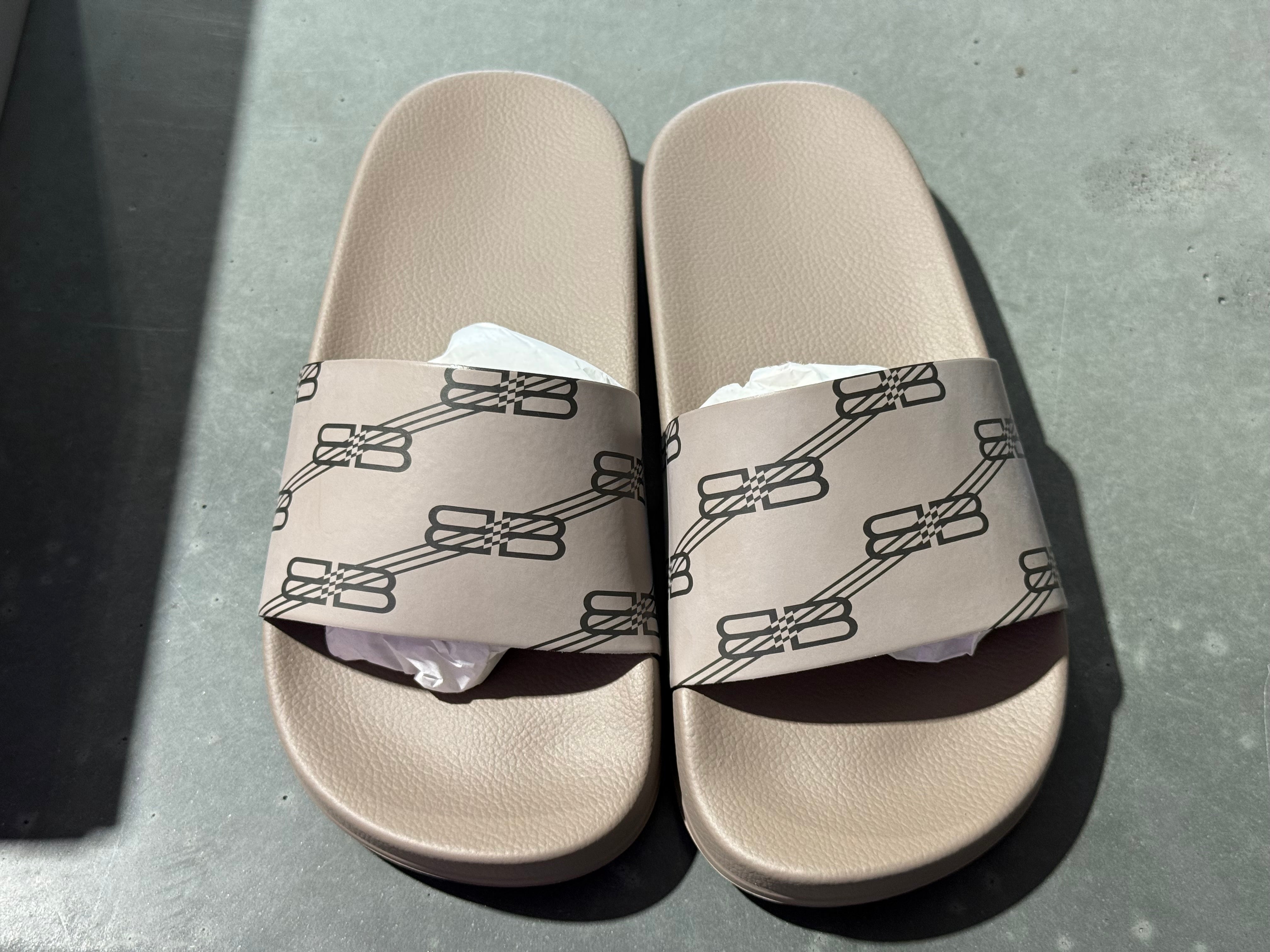 Balenciaga Kids Slides - Grey/Brown Size 33