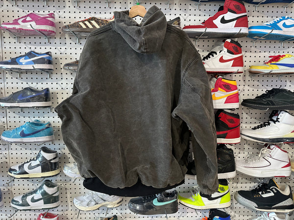 USED Carhartt Zip Jacket - Faded Distressed Grey Size XL