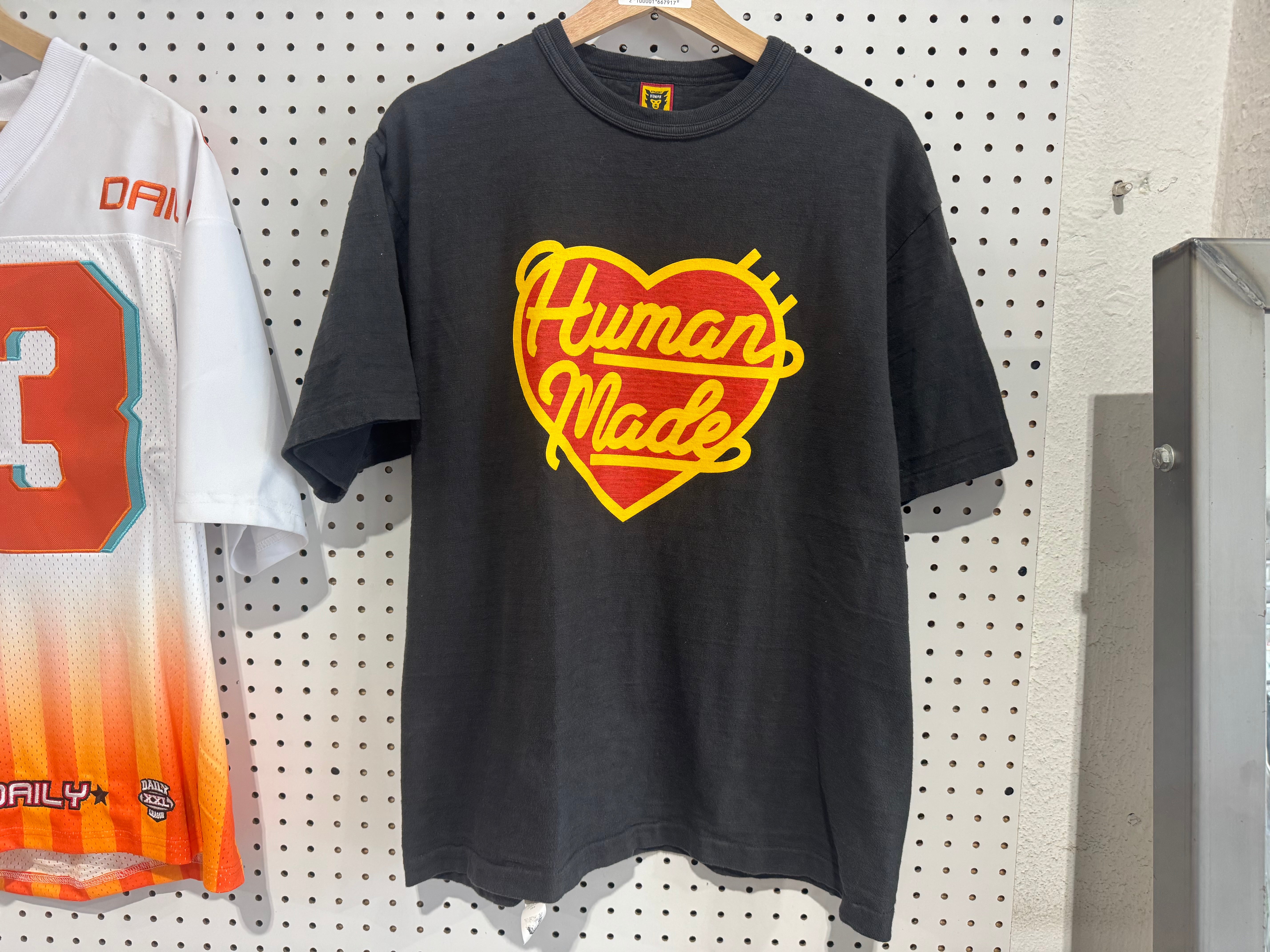 Clean Human Made Heart Logo Tee - Black Size XL