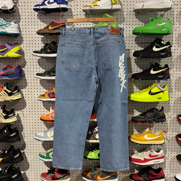 NEW Supreme x Zoo York Baggy Jeans - Washed Inidgo / Blue Size 34
