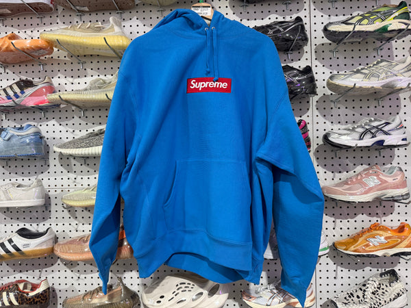 NEW Supreme Box Logo Hoodie FW25 - Cyan Blue Size XL