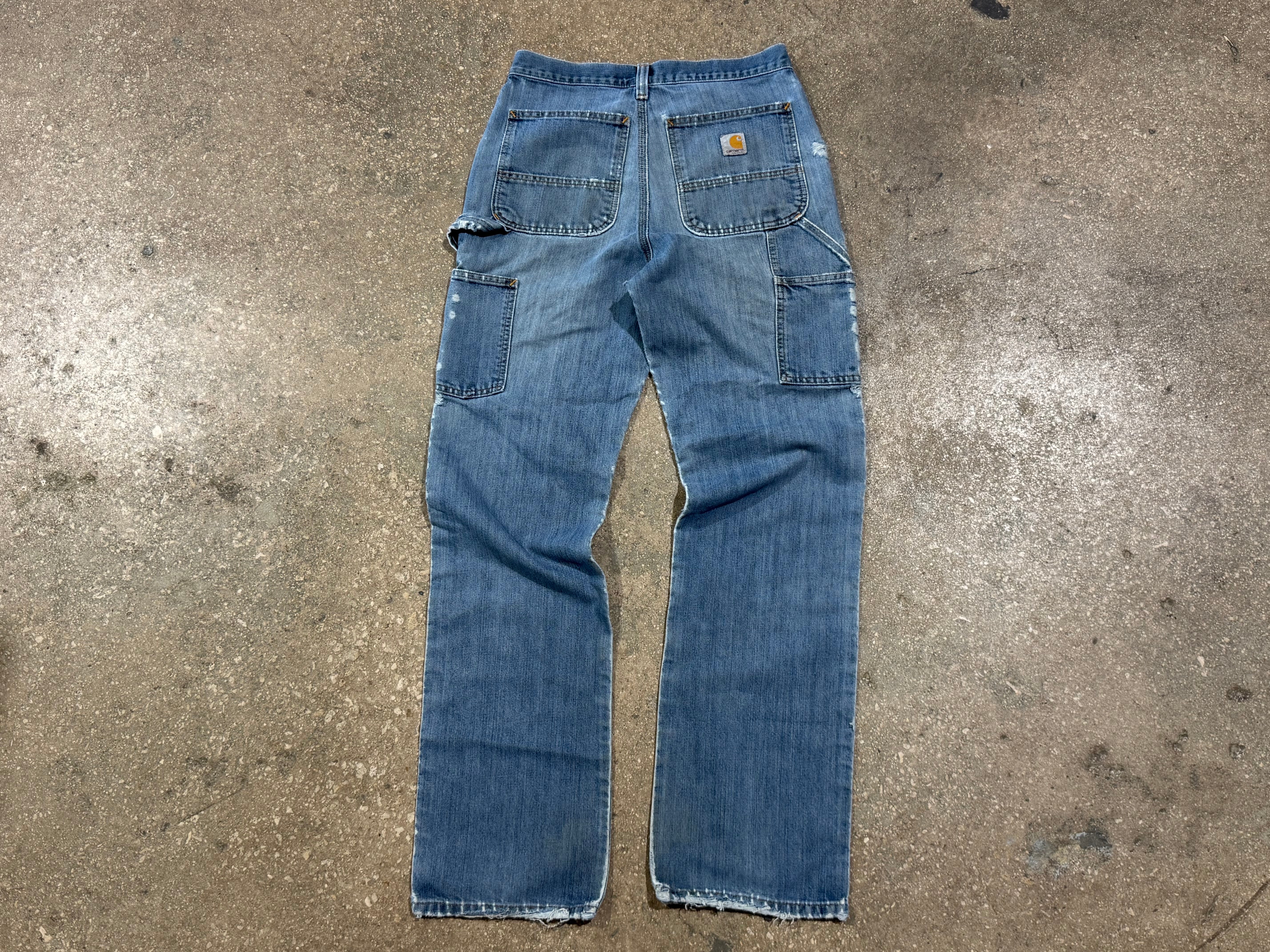 USED Distressed Carhartt Denim - Blue Size 30x34