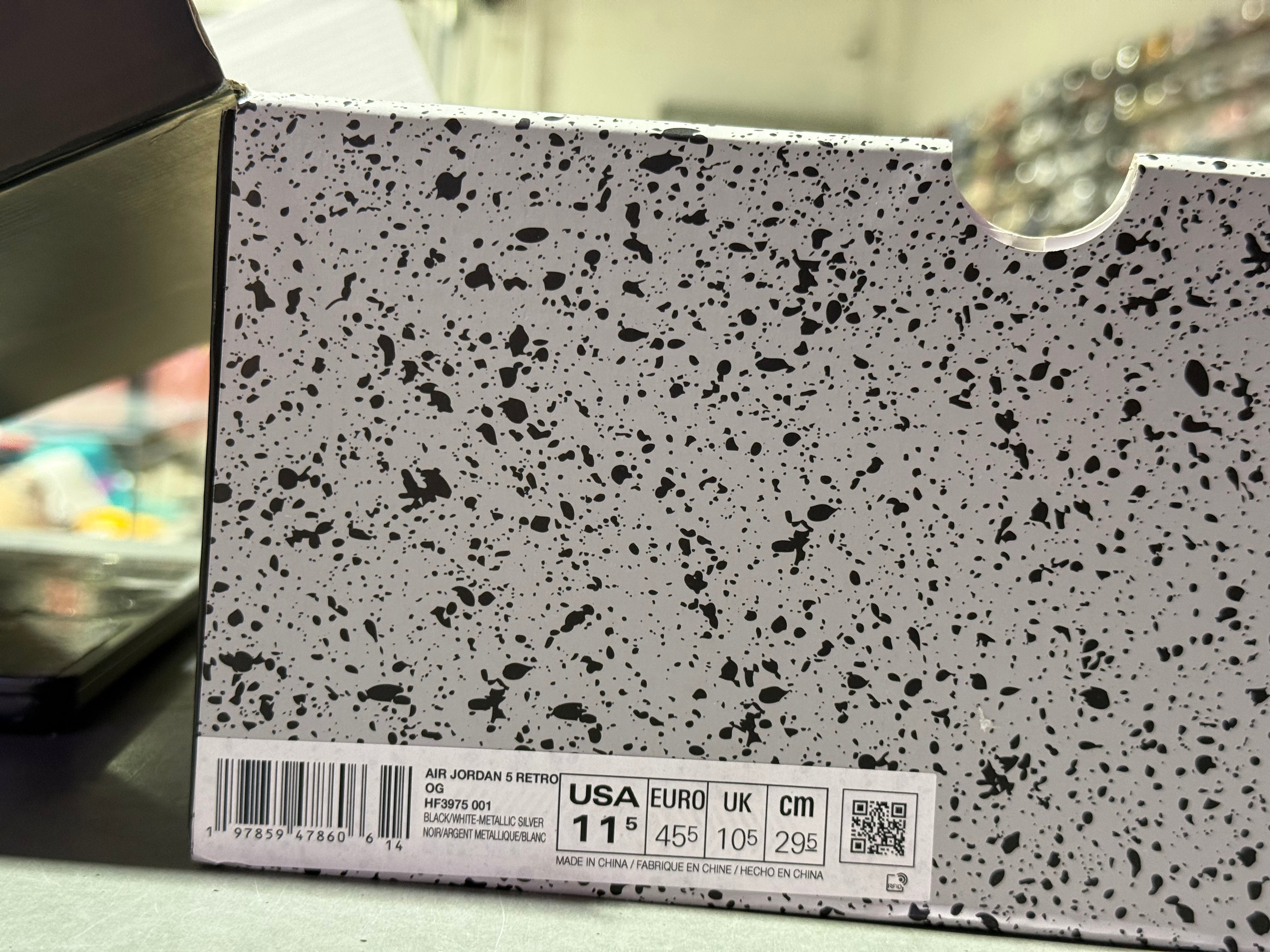 Air Jordan 5 Retro OG - Black Metallic Reimagined Size 11.5