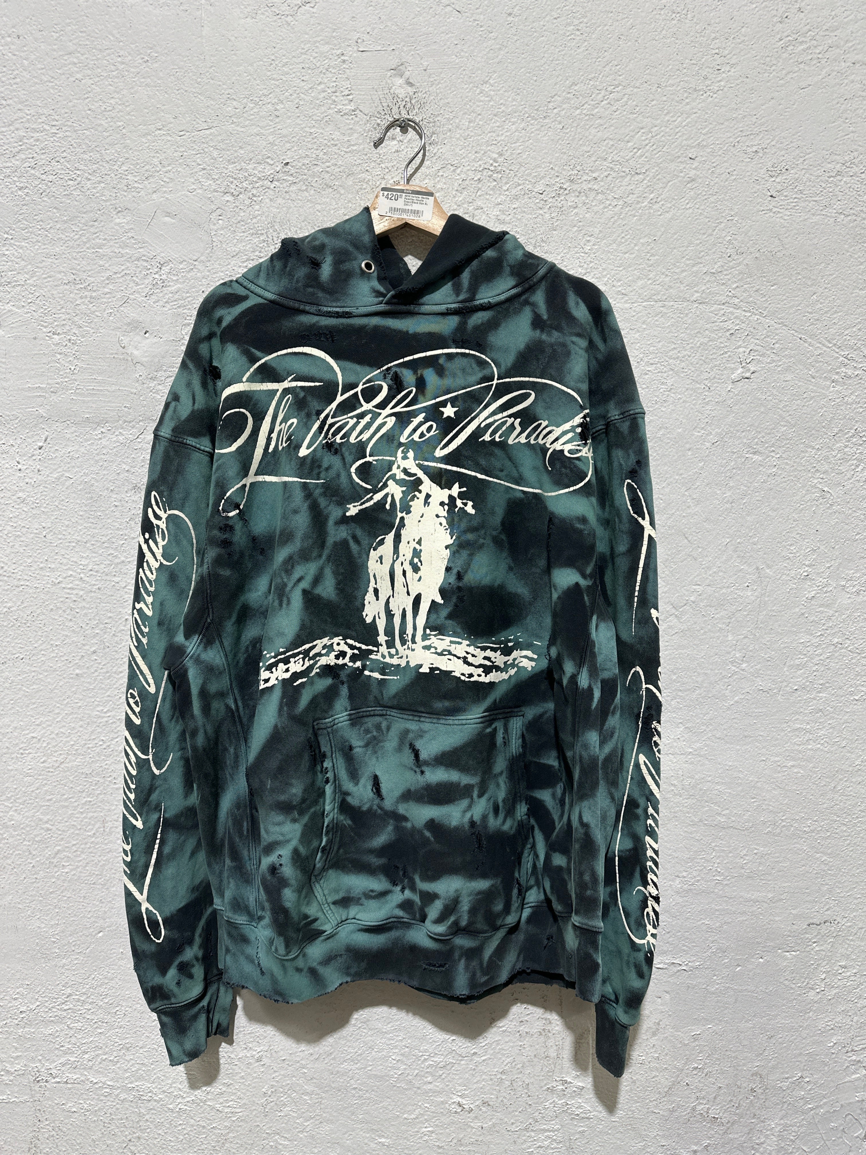 NEW Hellstar Marble Paradise Hoodie - Green/Black Size XXL