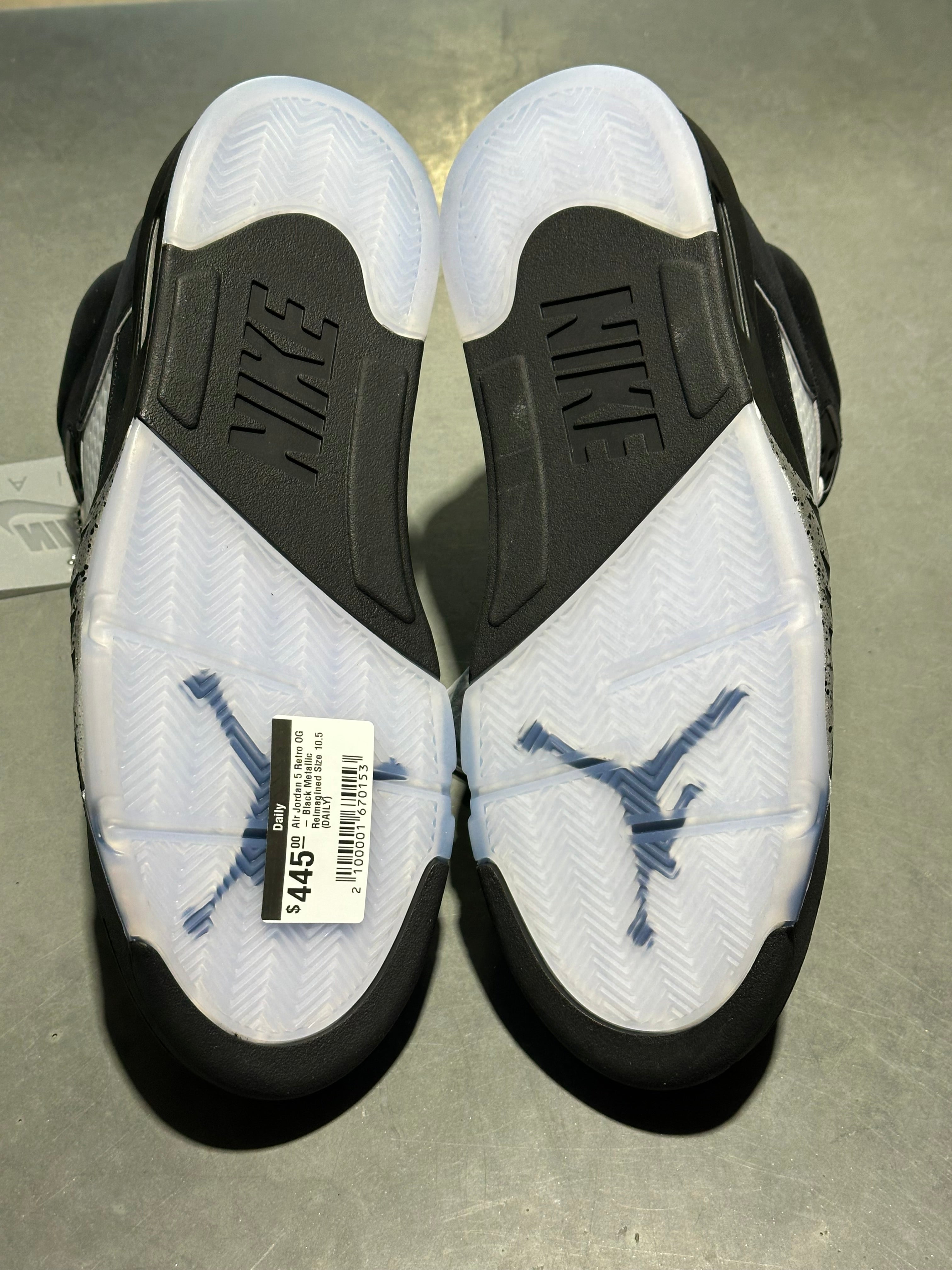 Air Jordan 5 Retro OG - Black Metallic Reimagined Size 10.5