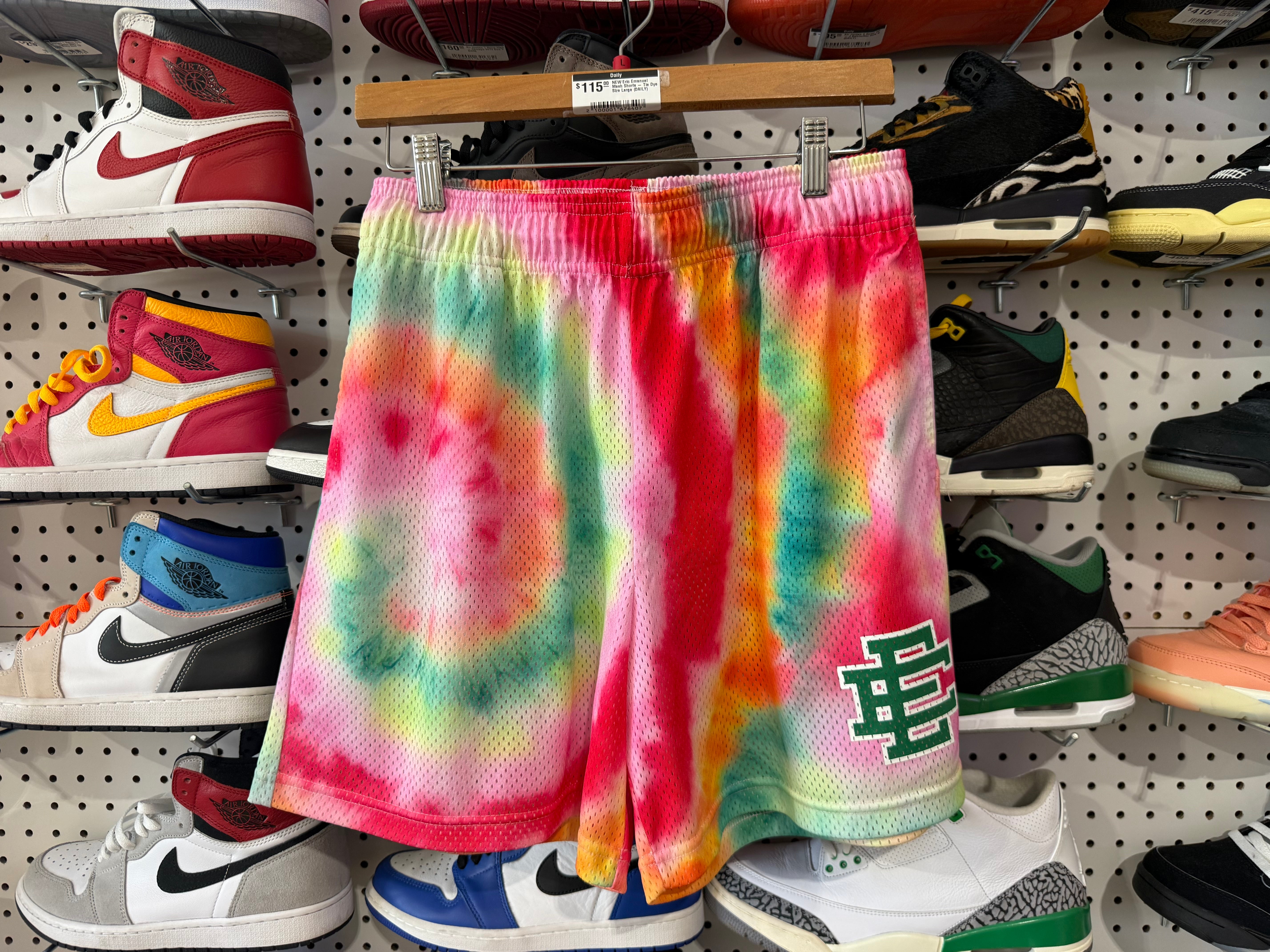 NEW Eric Emanuel Mesh Shorts - Tie Dye Size Large