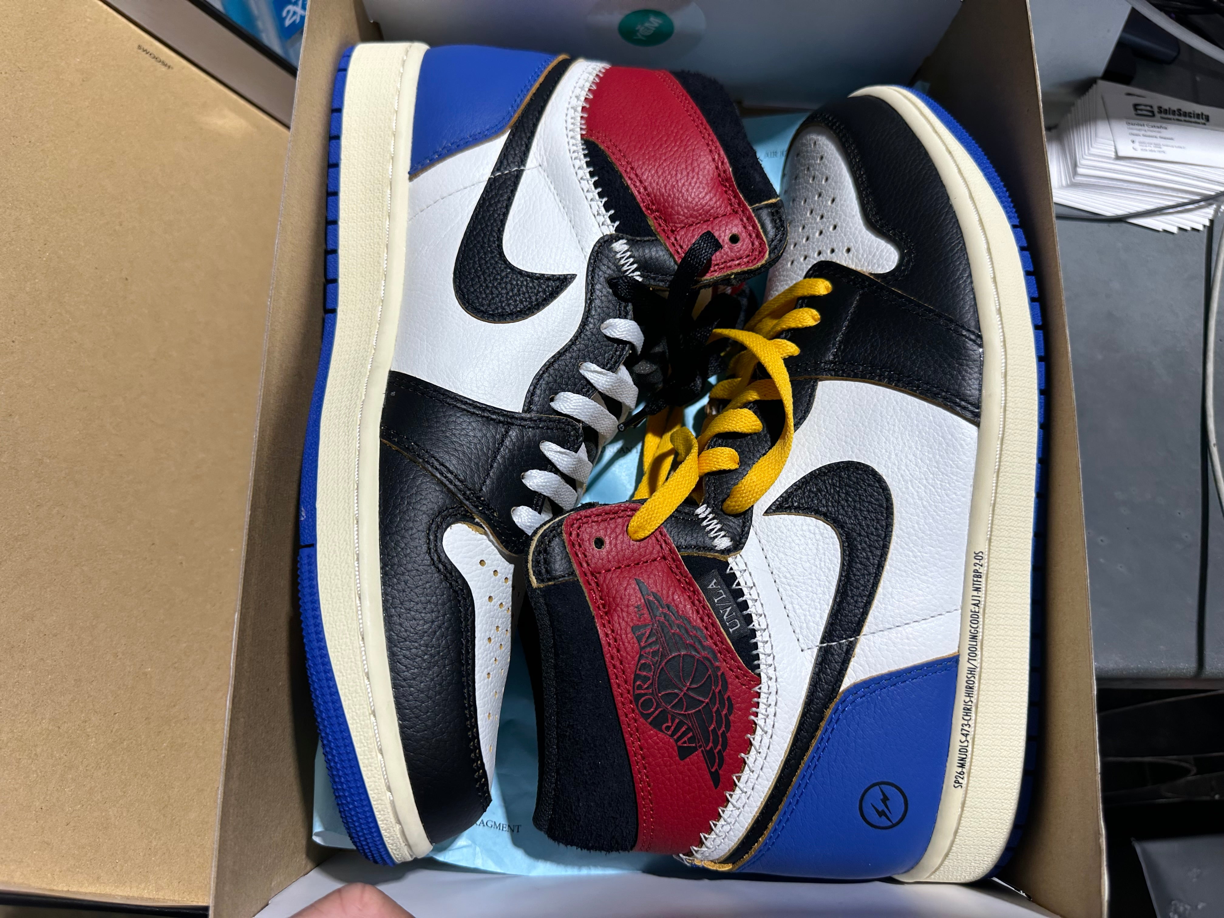 Air Jordan 1 Retro High OG SP - Fragment x Union LA Varsity Red Sport Royal Size 10
