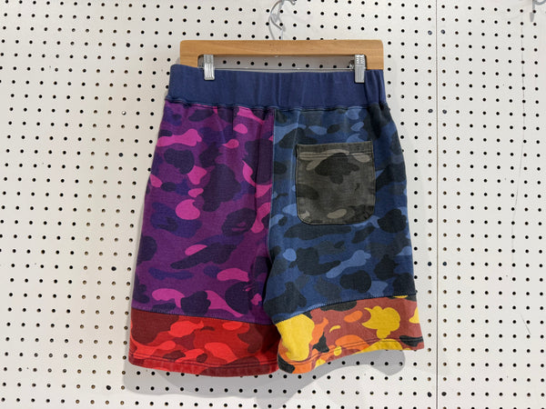USED Bape Shark Multi Camo Shorts - Multicolor Size Medium