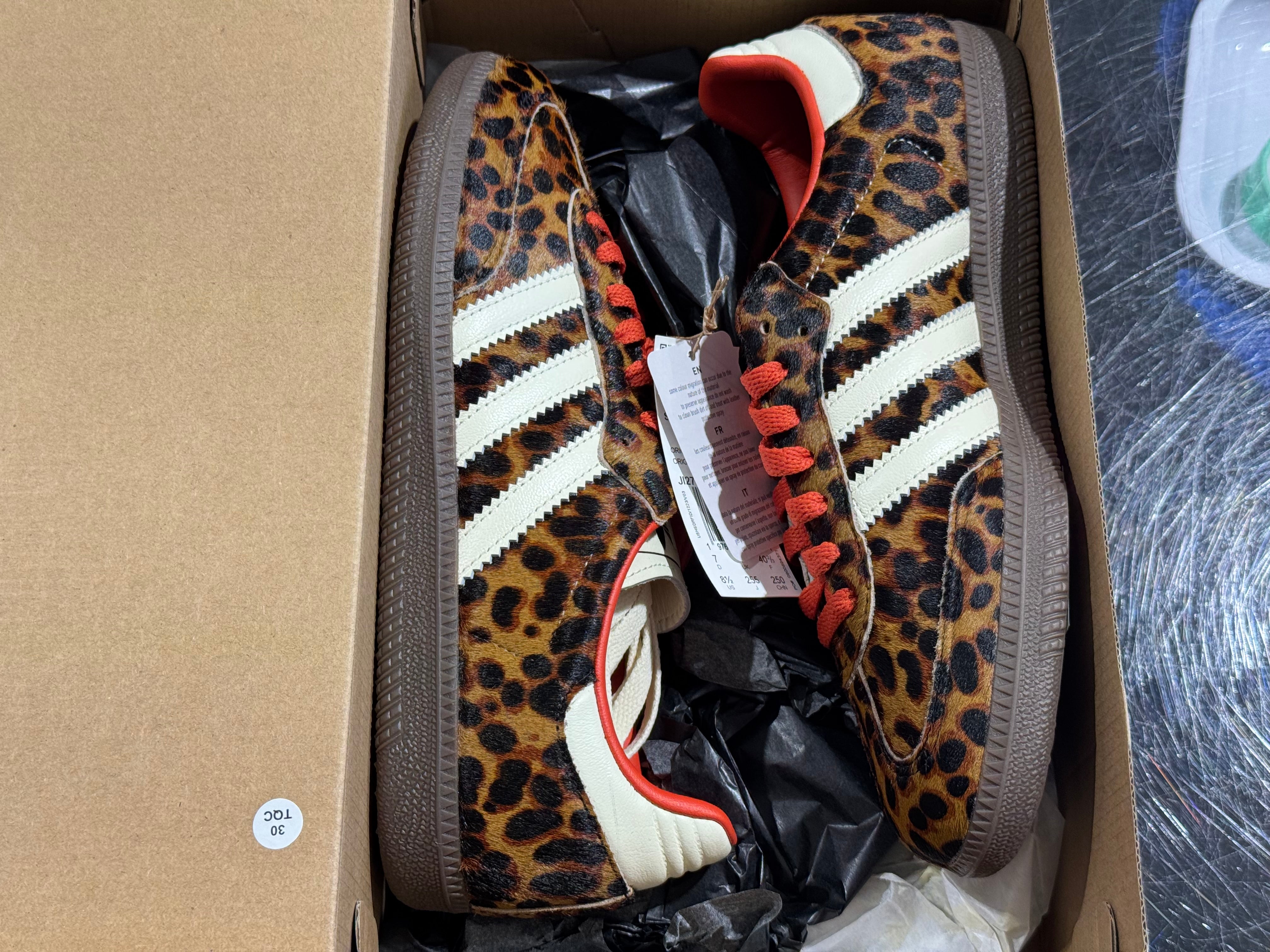W Adidas Samba OG - Preloved Red Leopard Size 8W/6.5M