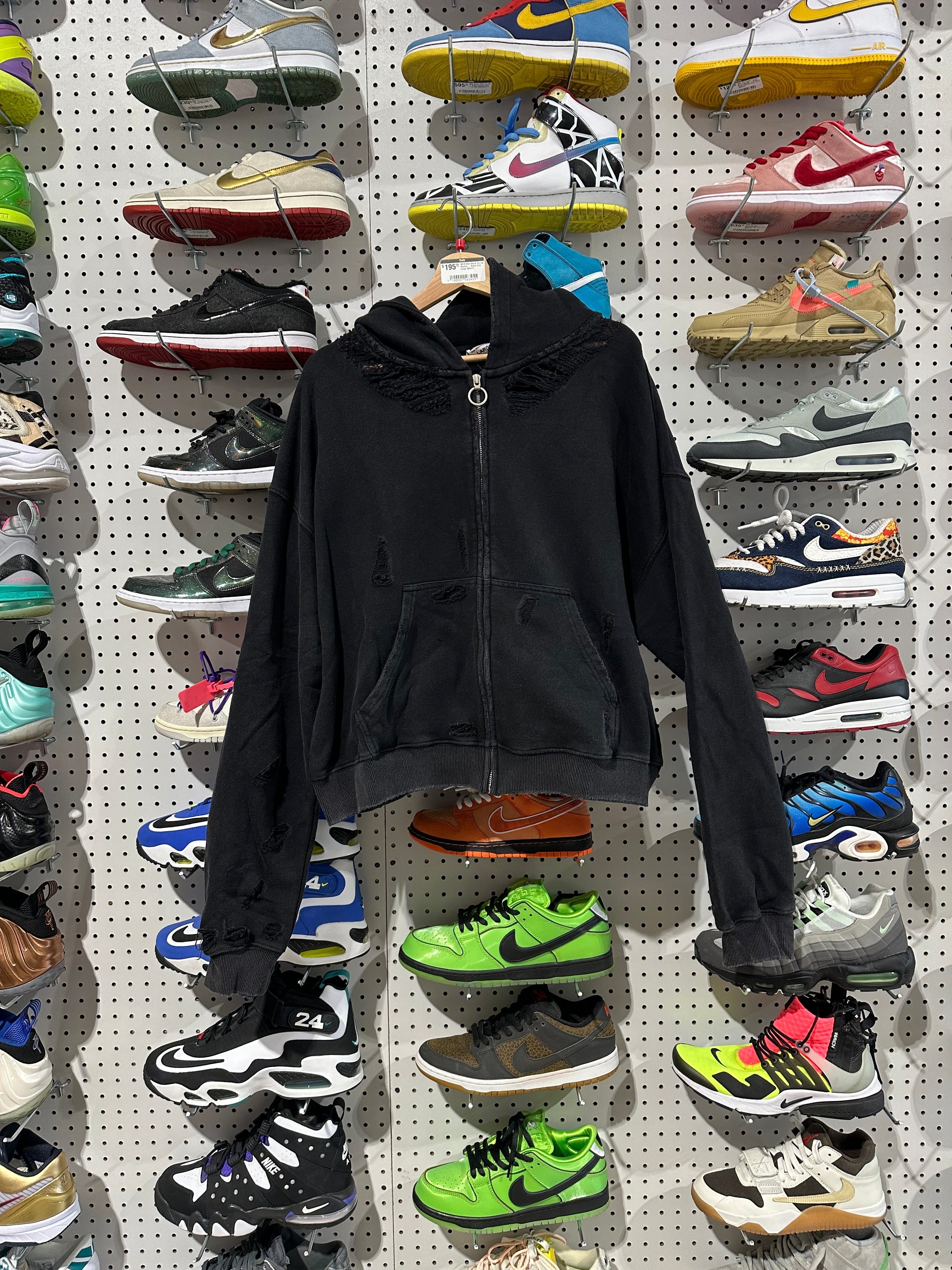 NEW Vale Blank Zip Up Hoodie - Black Size Large