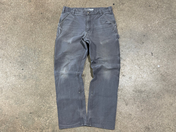 USED Distressed Carhartt Carpenter Pants - Grey Size 36x33