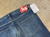 NEW Supreme Slim Straight Selvedge Denim - Dark Washed Indigo Size 34