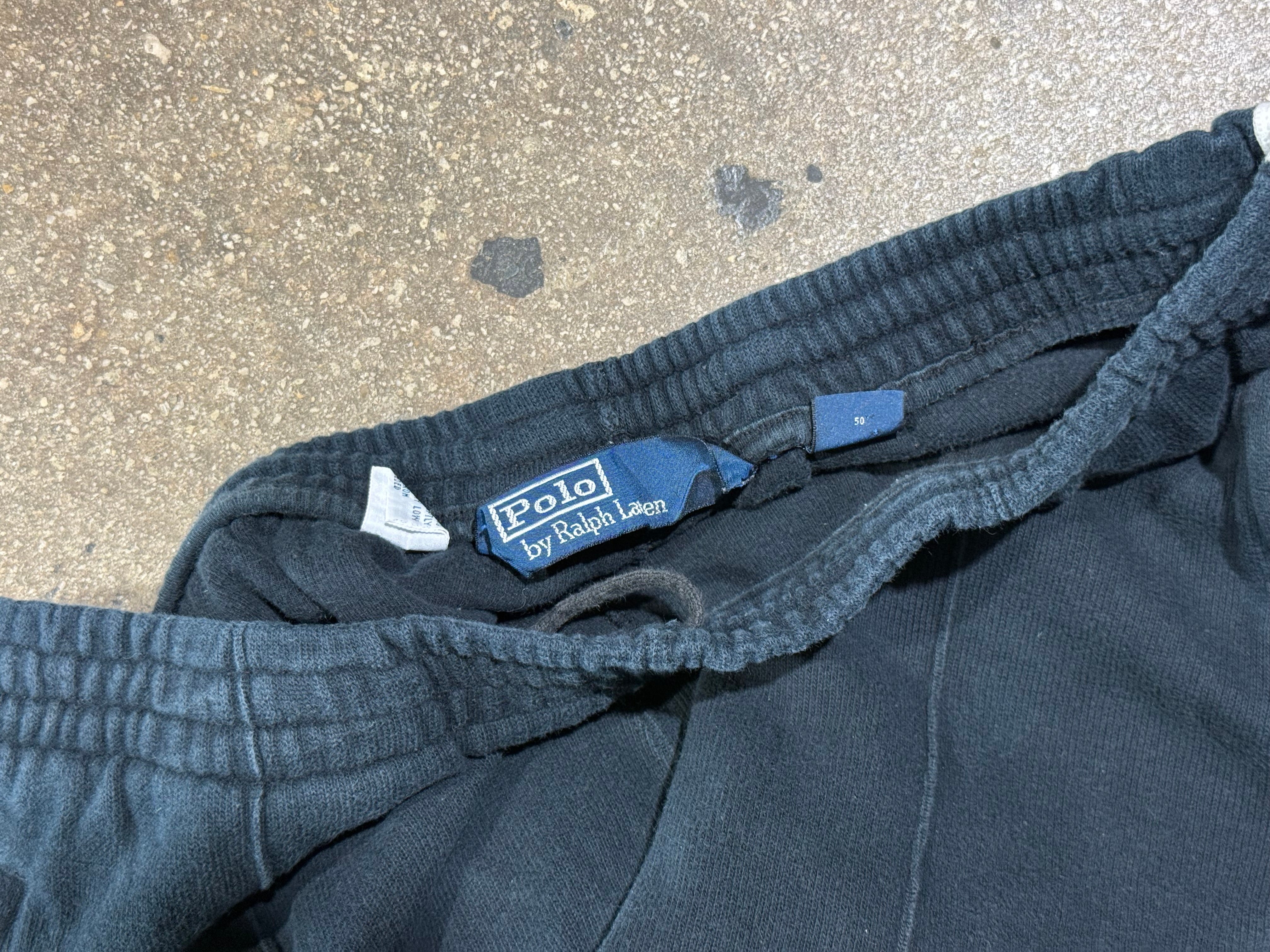 USED Polo Ralph Lauren Side Zip Sweatpants - Black/White Size Large