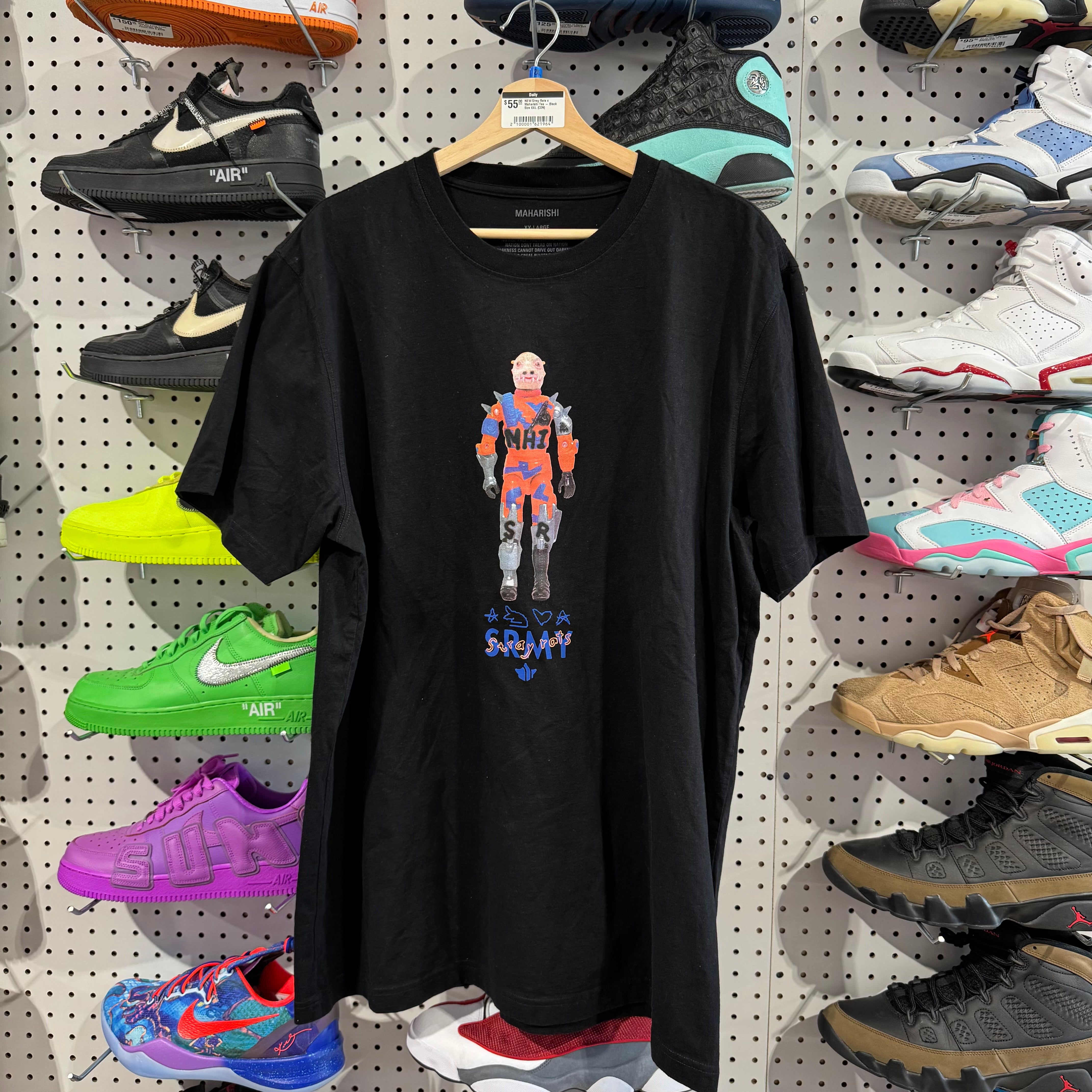 NEW Stray Rats x Maharishi Tee - Black Size XXL